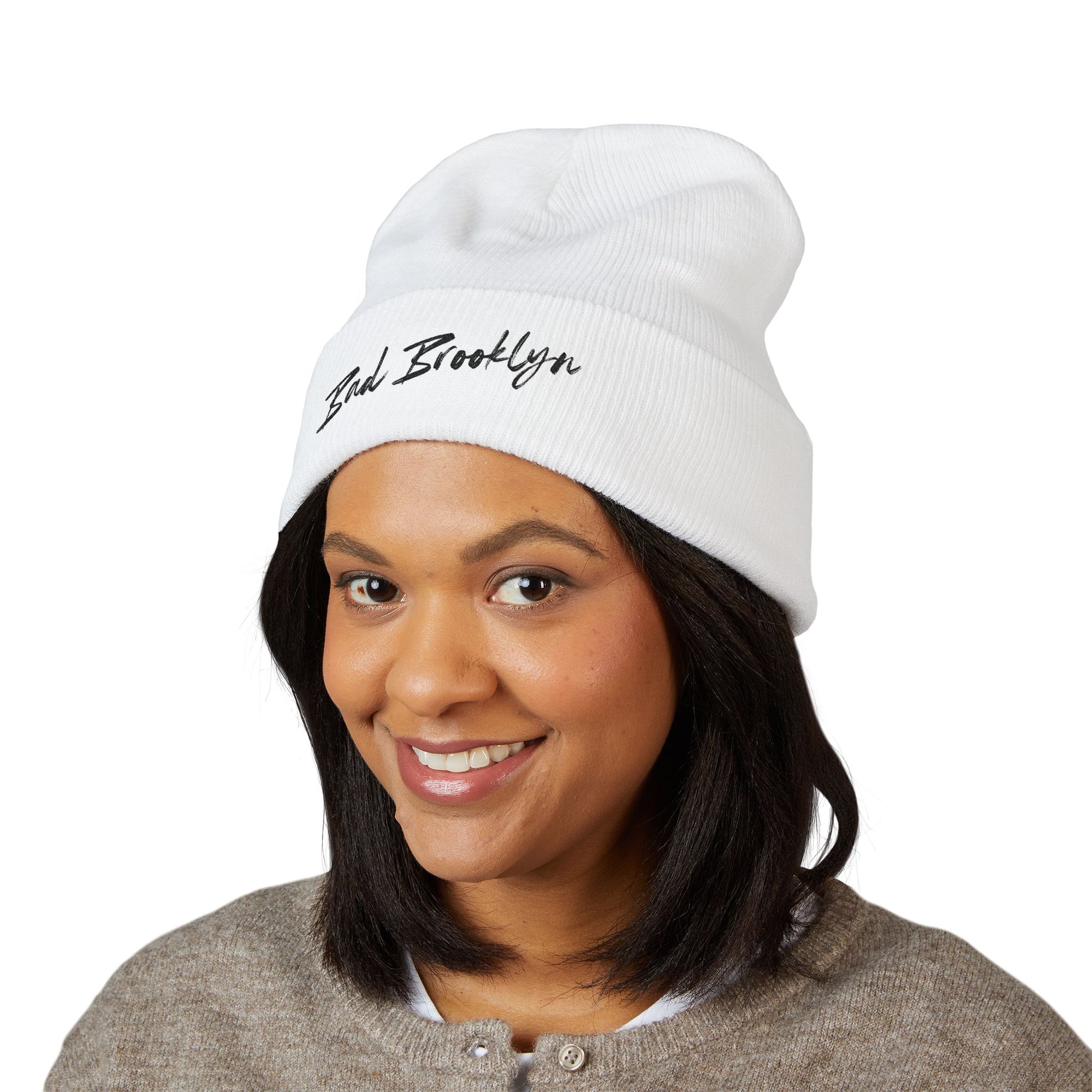 BadBrooklyn Classic Embroidered Knit Beanie