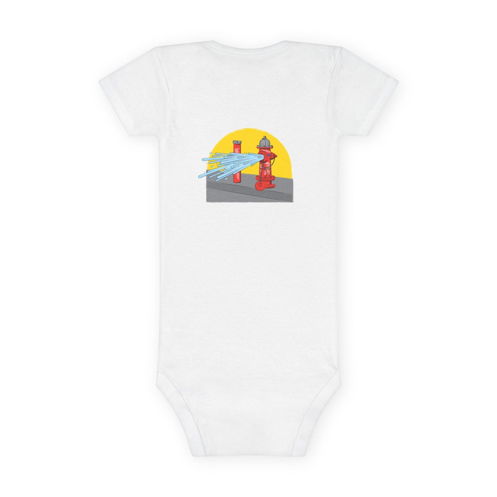 BadBrooklyn Fire Hydrant Short Sleeve Baby Onesie