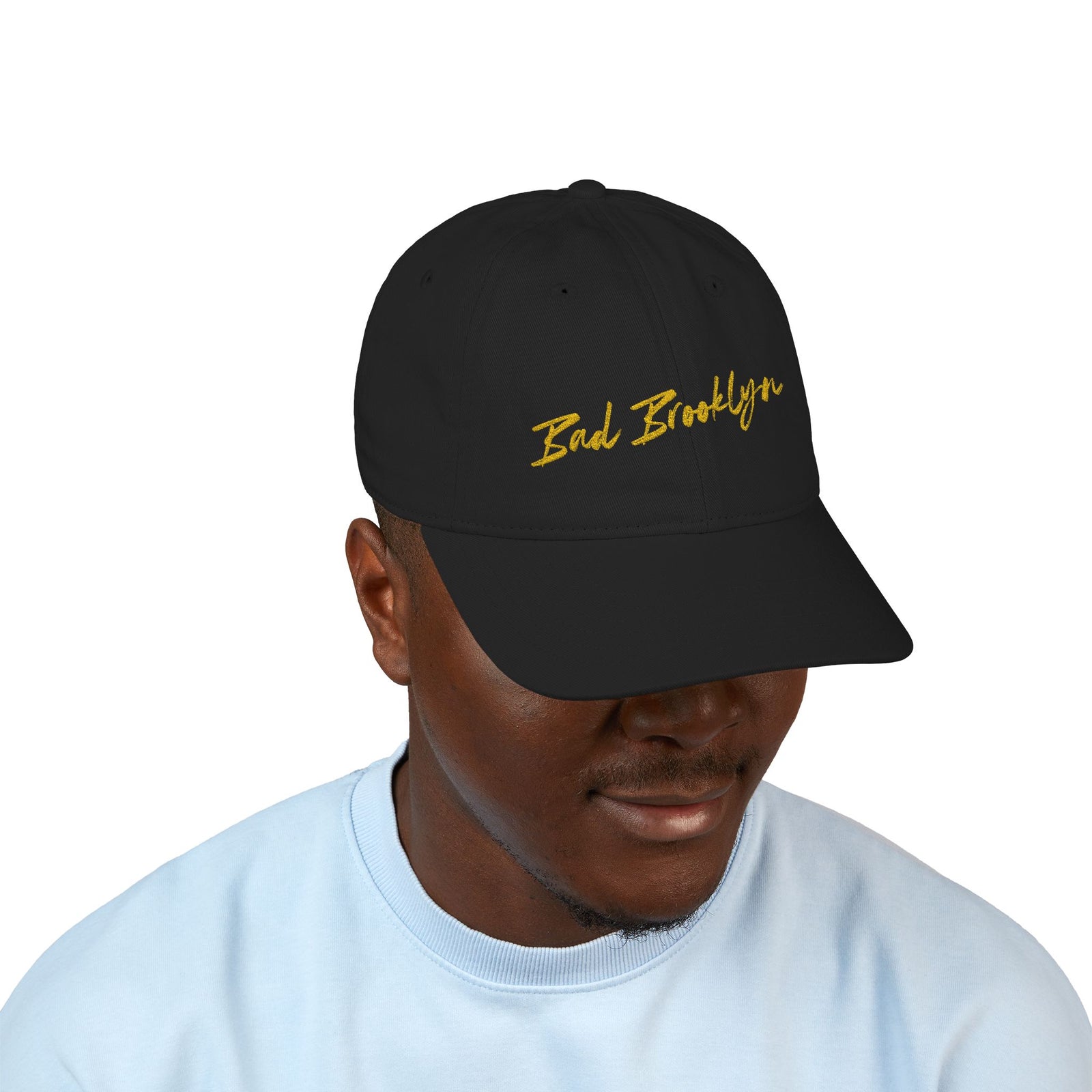 BadBrooklyn Gold Classic Embroidered Baseball Cap
