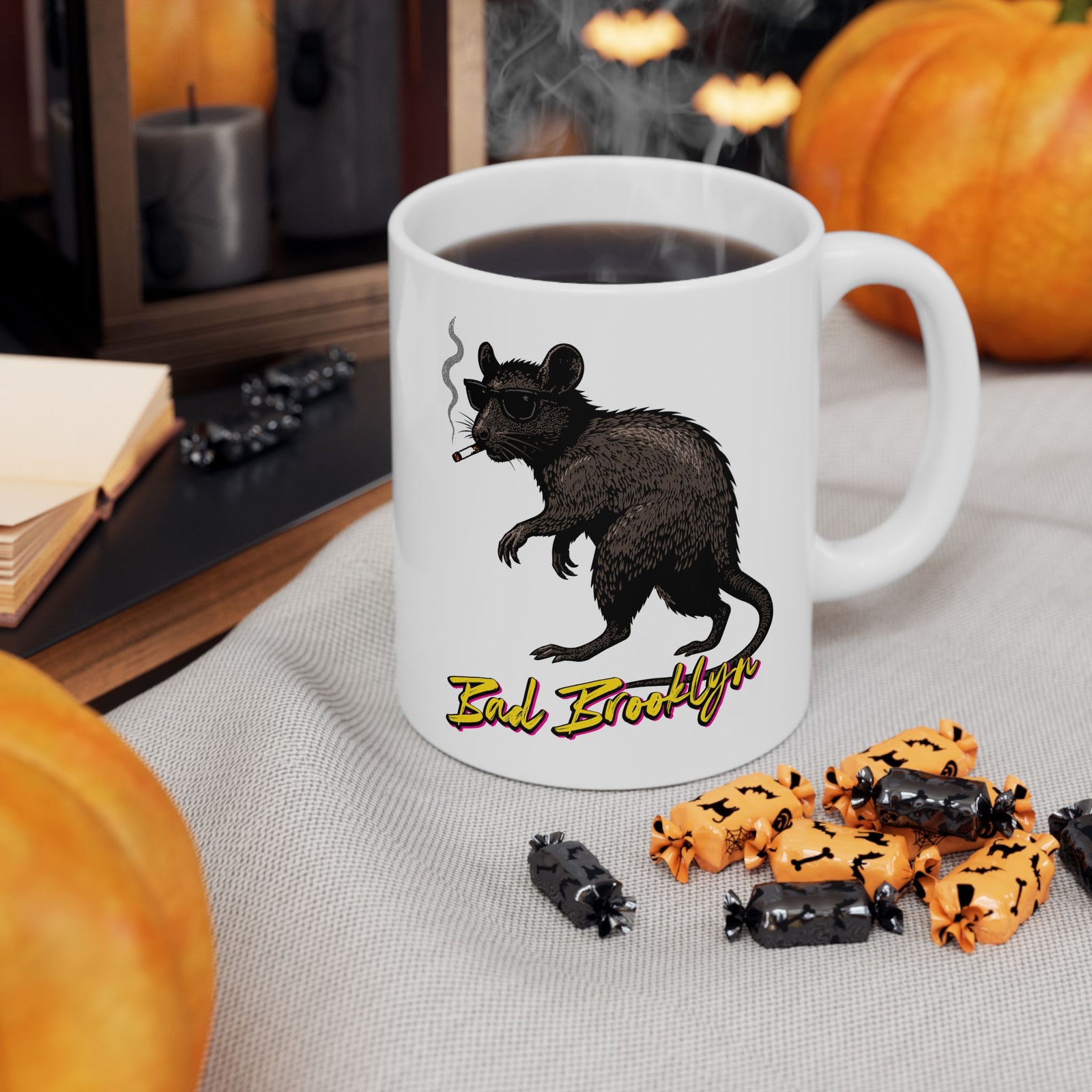 BadBrooklyn Street Rat Smoking Ceramic Coffee Mug