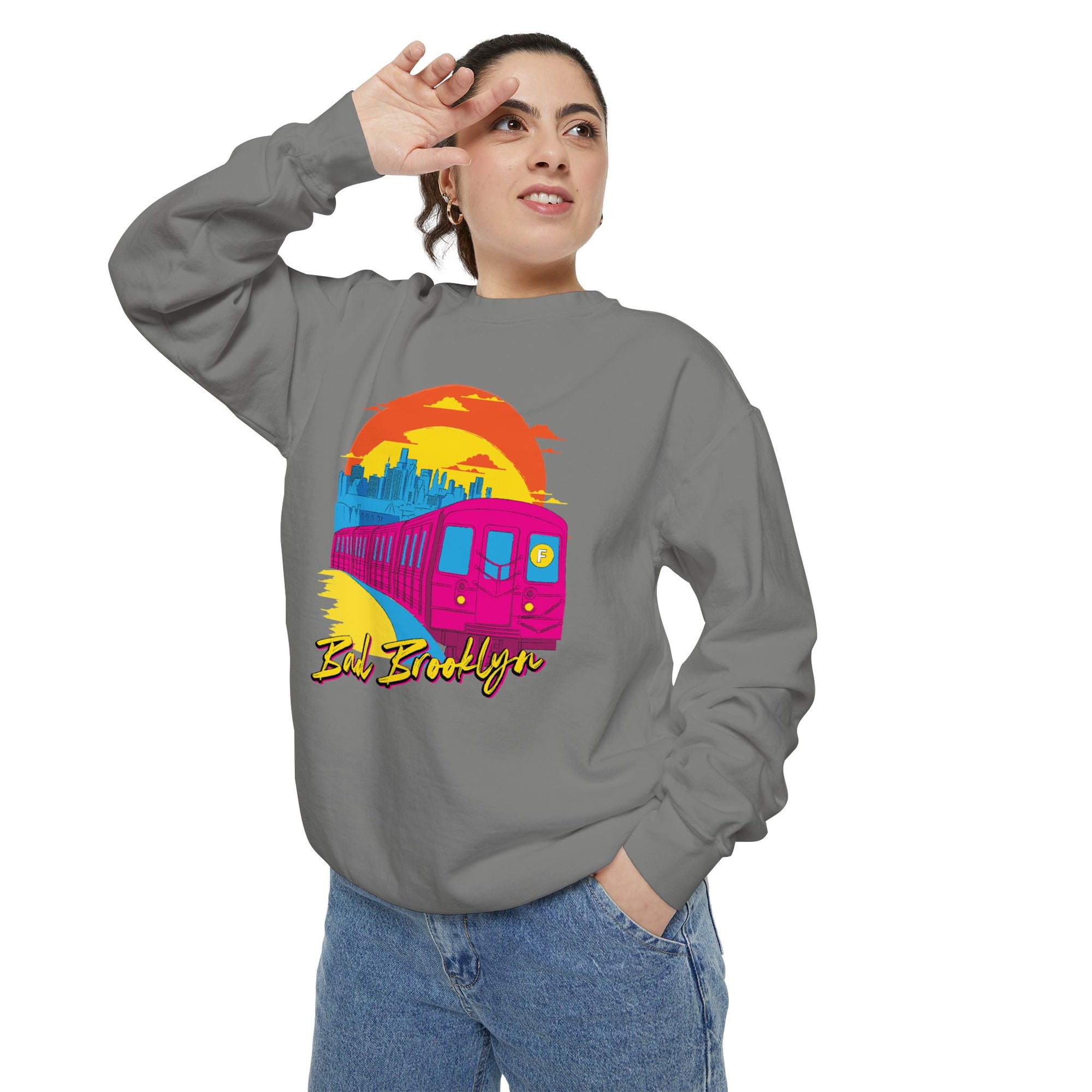 BadBrooklyn Sunset Subway Premium Sweatshirt