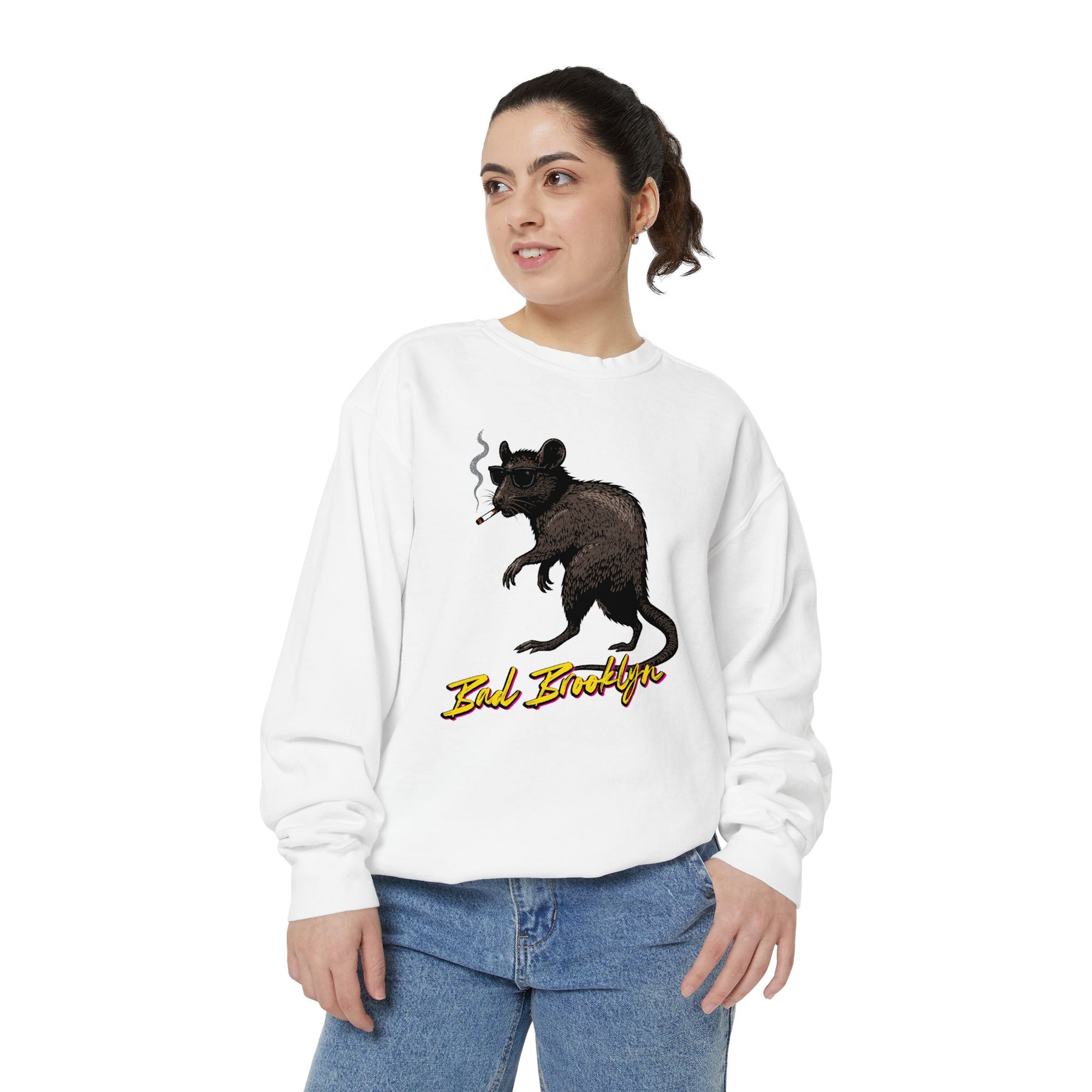 BadBrooklyn Street Rat Smoking Premium Sweatshirt