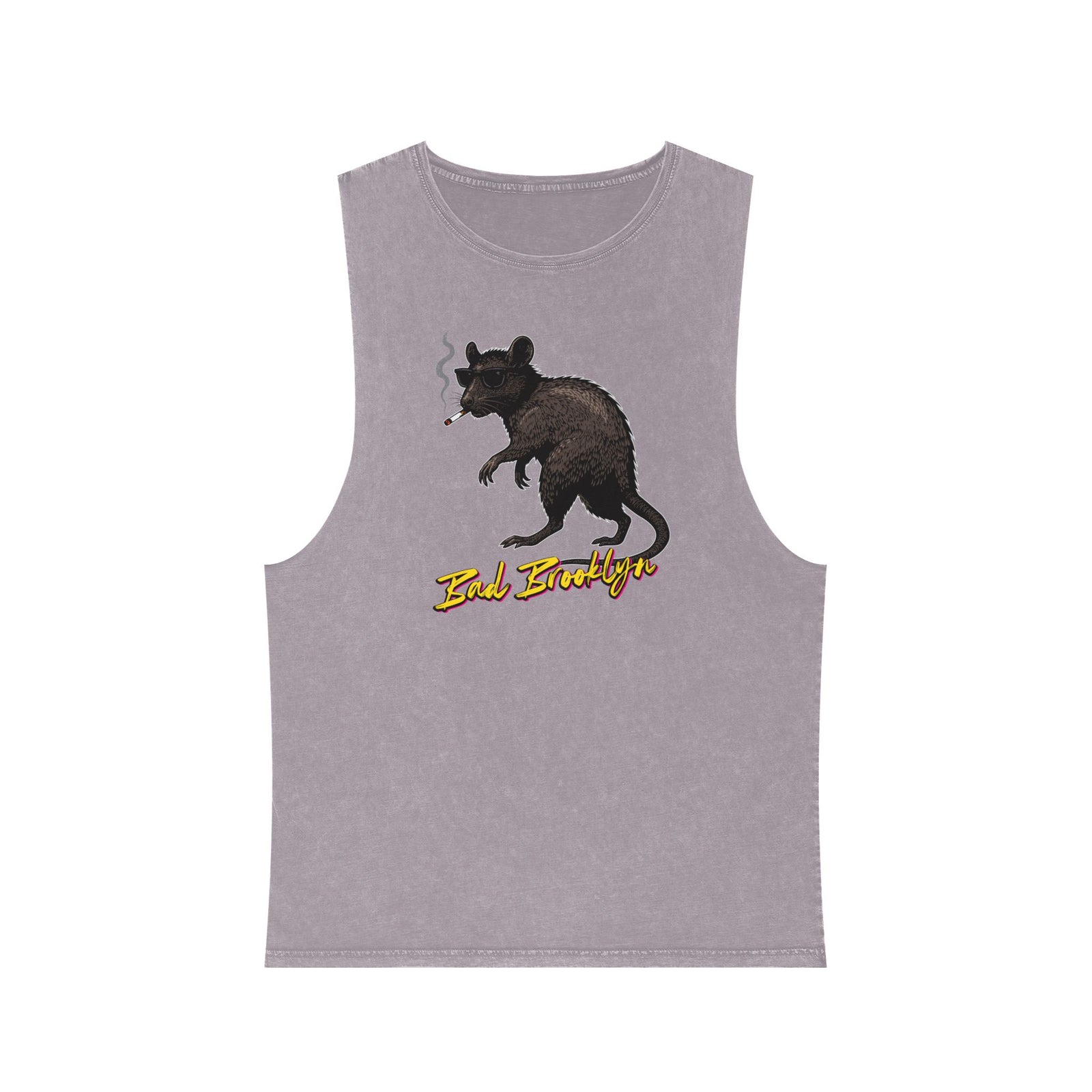 BadBrooklyn Street Rat Smoking Stonewash Tank