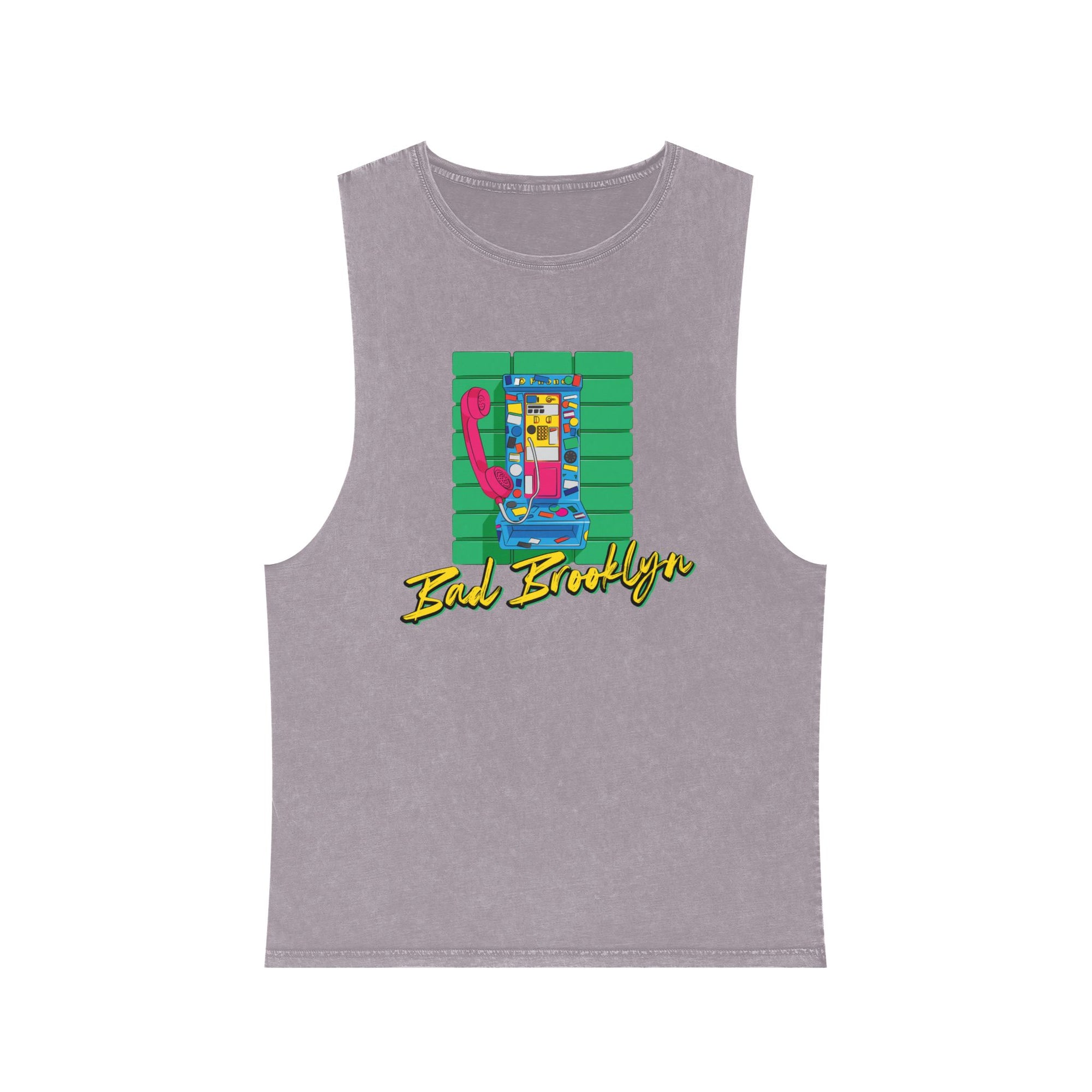 BadBrooklyn Retro Payphone Stonewash Tank