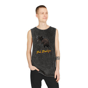 BadBrooklyn Street Rat Smoking Stonewash Tank