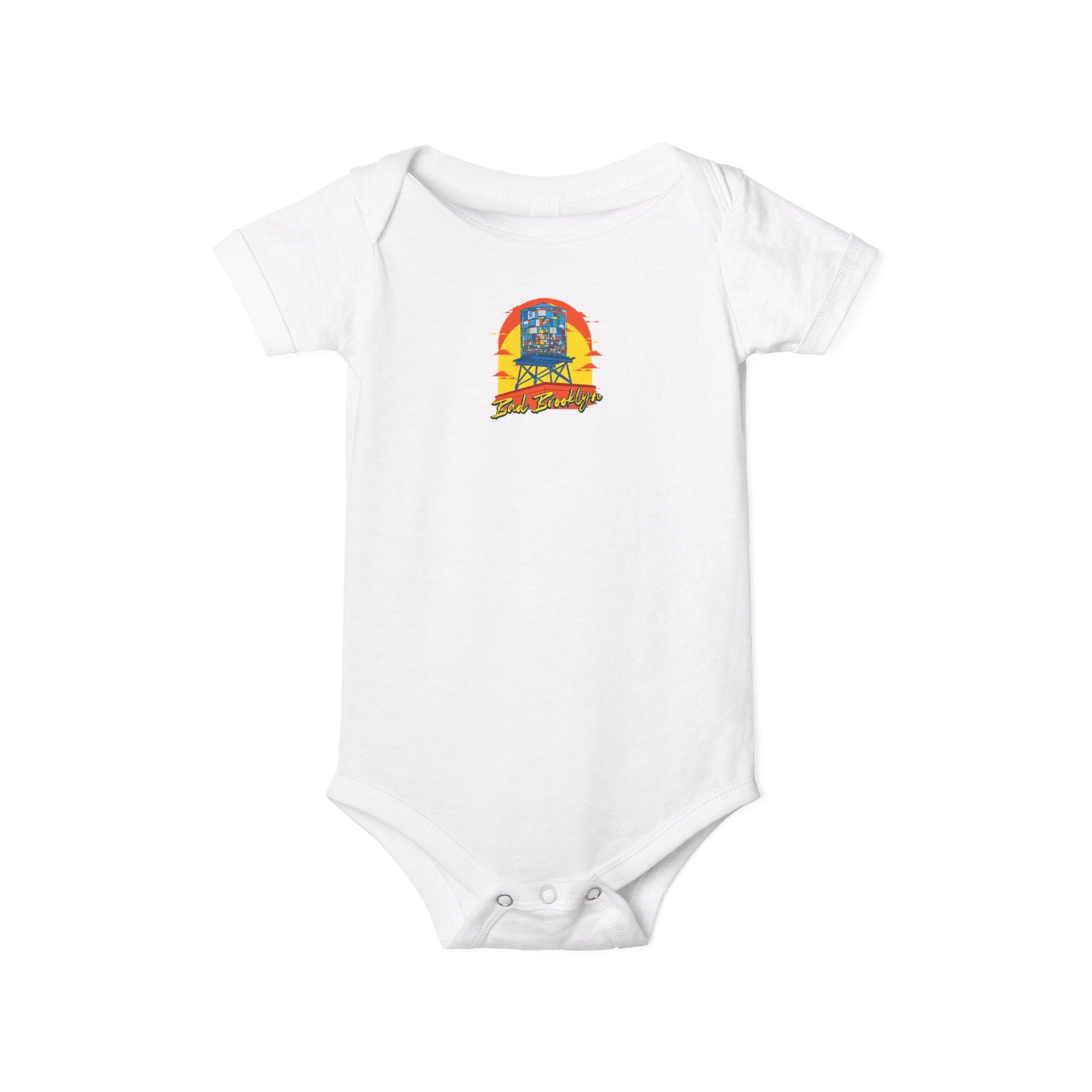 BadBrooklyn Water Tower Sunset  Baby Infant Jersey Bodysuit