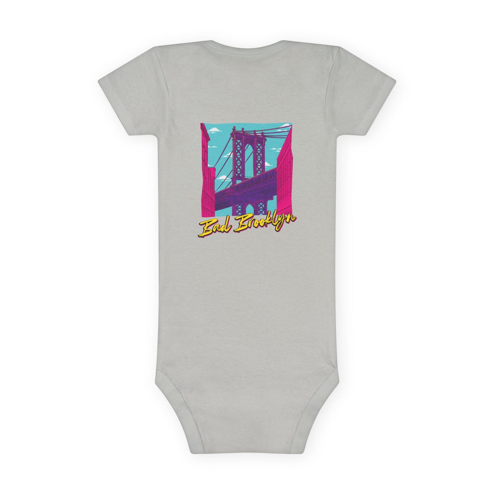 BadBrooklyn Bridge Vibes Short Sleeve Baby Onesie