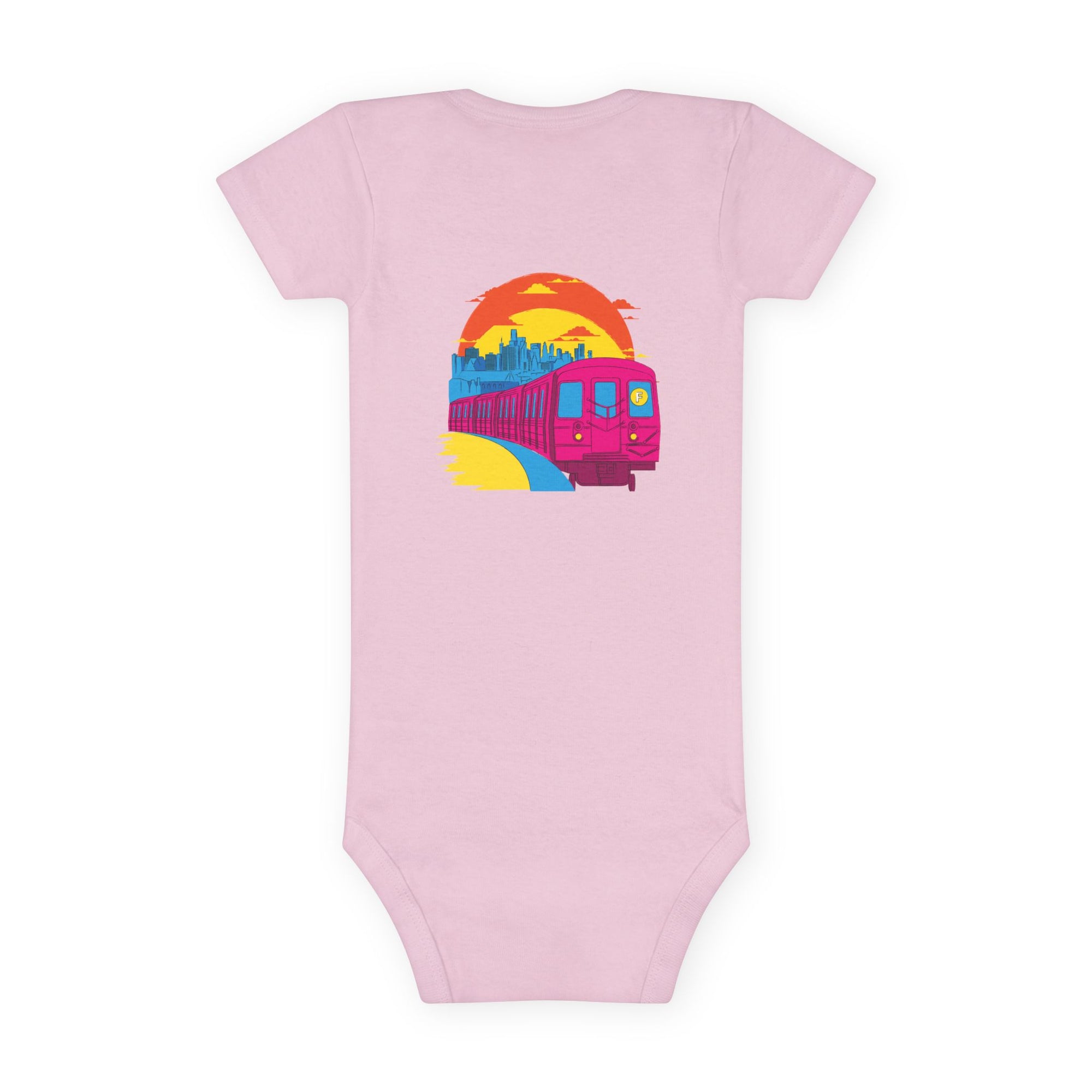 BadBrooklyn Sunset Subway Baby Short Sleeve Onesie