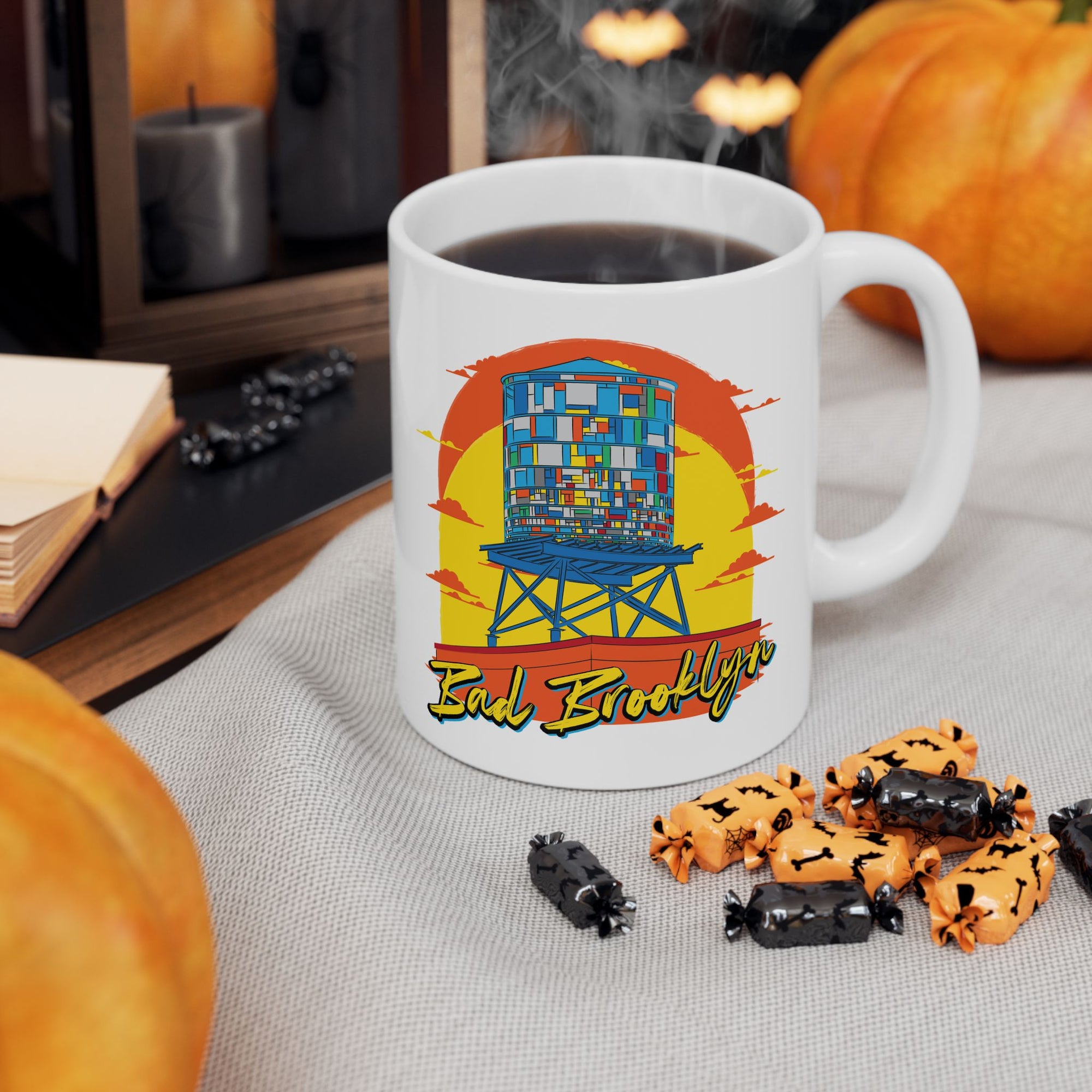 BadBrooklyn Water Tower Sunset Ceramic Coffee Mug