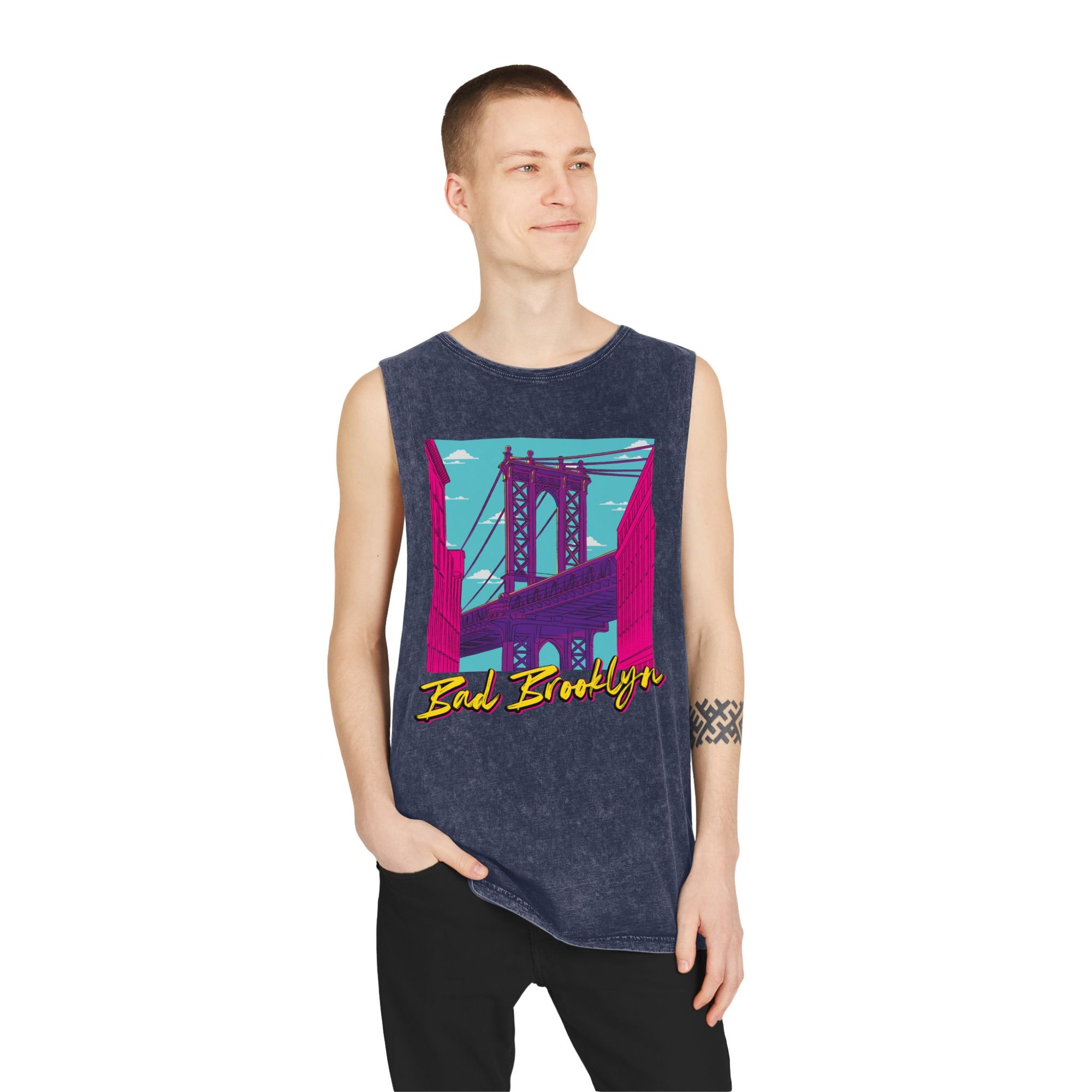 BadBrooklyn Bridge Vibes Stonewash Tank