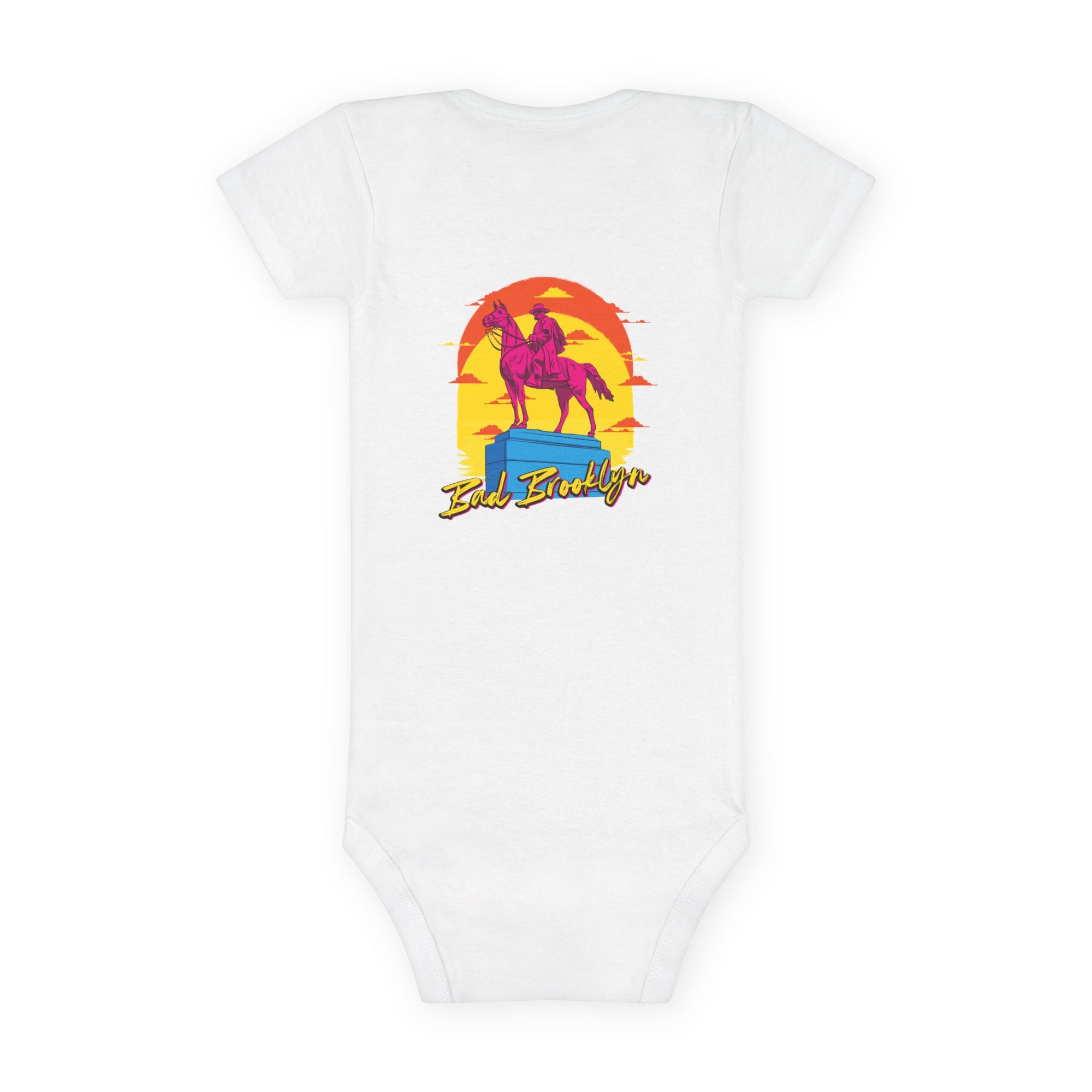 BadBrooklyn Western Cowboy Short Sleeve Baby Onesie