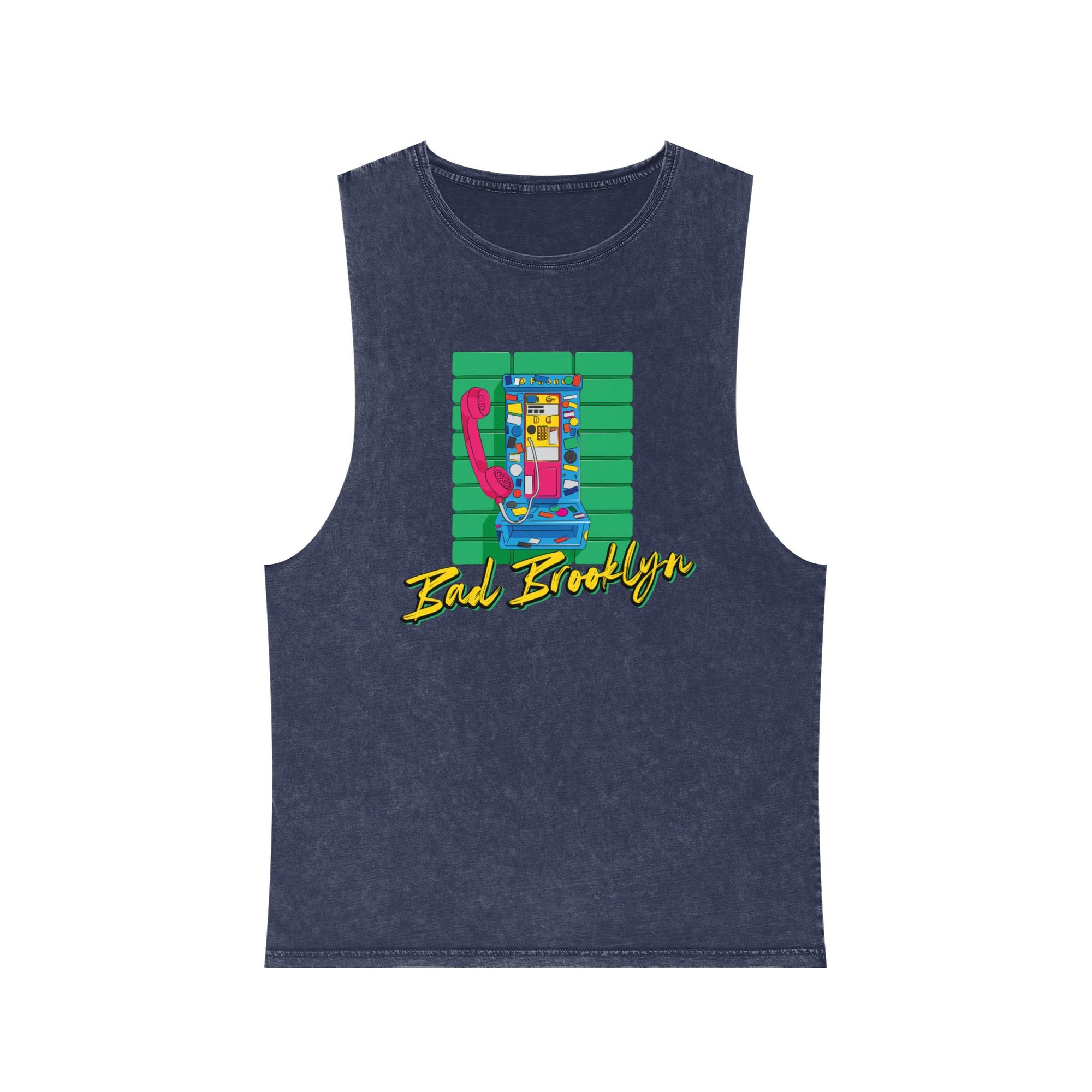BadBrooklyn Retro Payphone Stonewash Tank