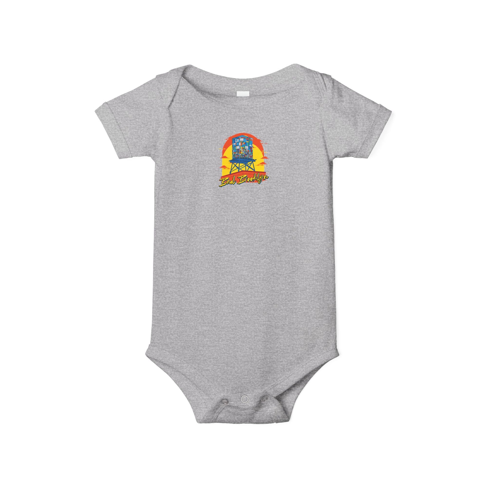BadBrooklyn Water Tower Sunset  Baby Infant Jersey Bodysuit