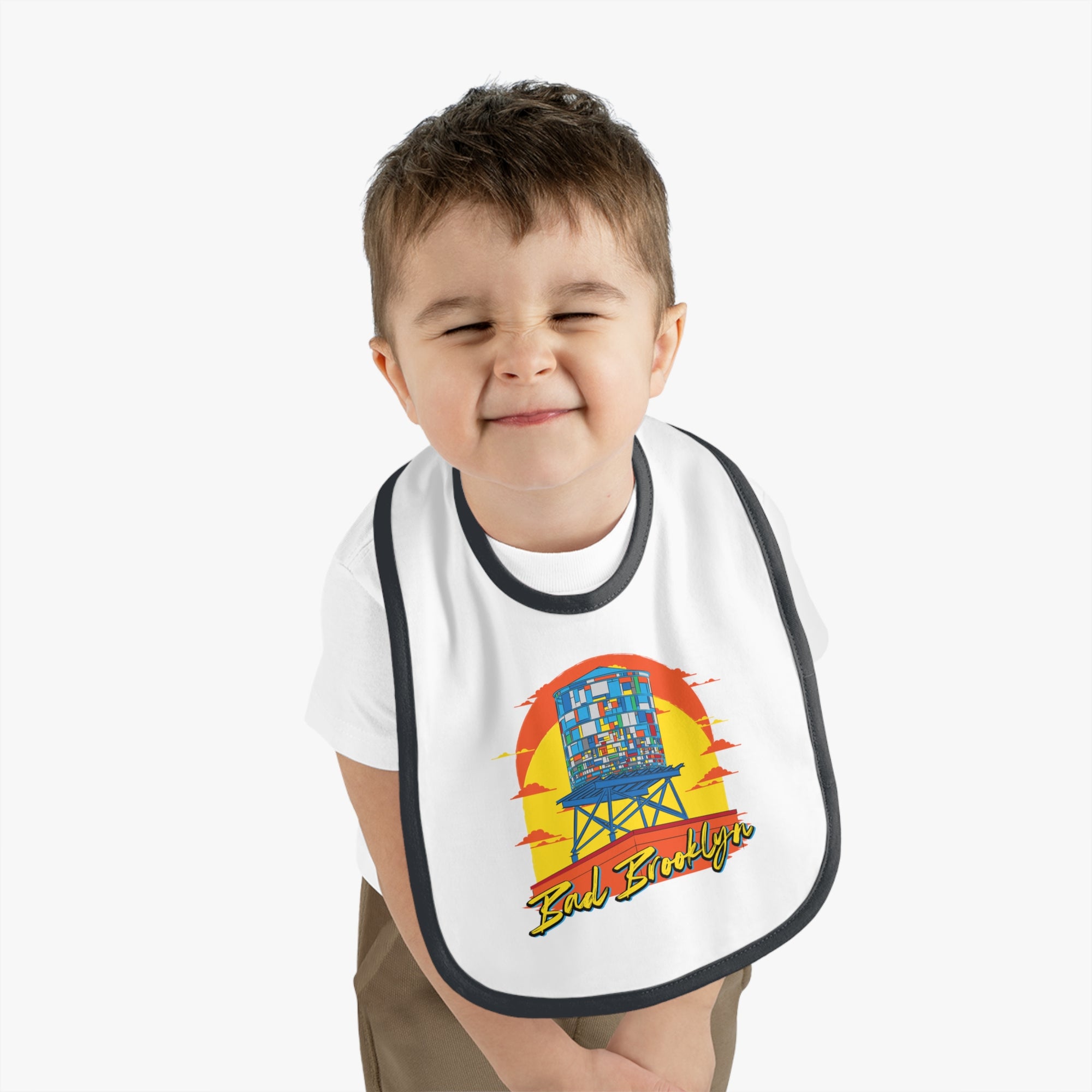 BadBrooklyn Water Tower Sunset Baby Bib