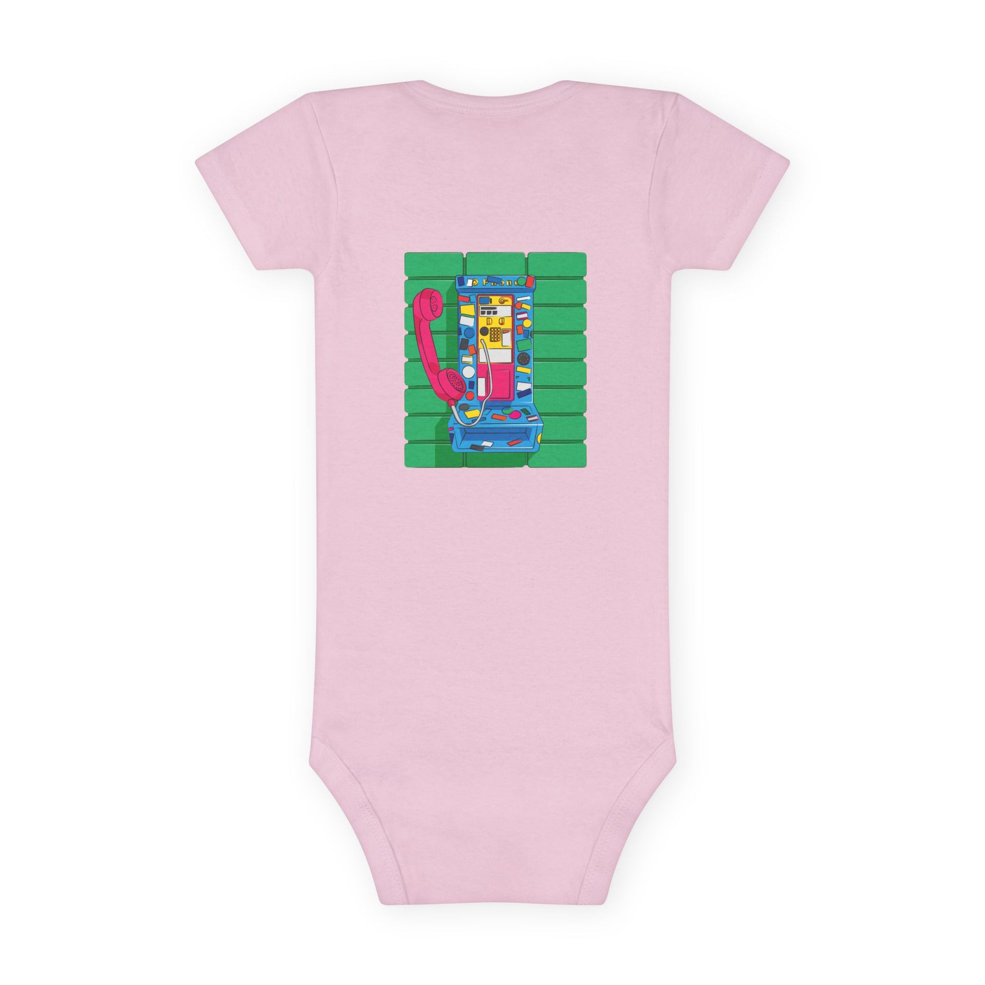 BadBrooklyn Retro Payphone Short Sleeve Baby Onesie