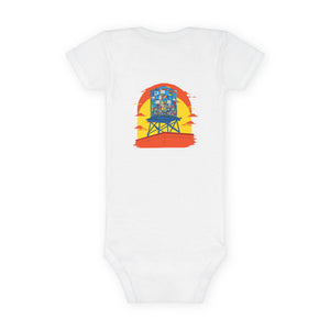 BadBrooklyn Water Tower Sunset Short Sleeve Baby Onesie