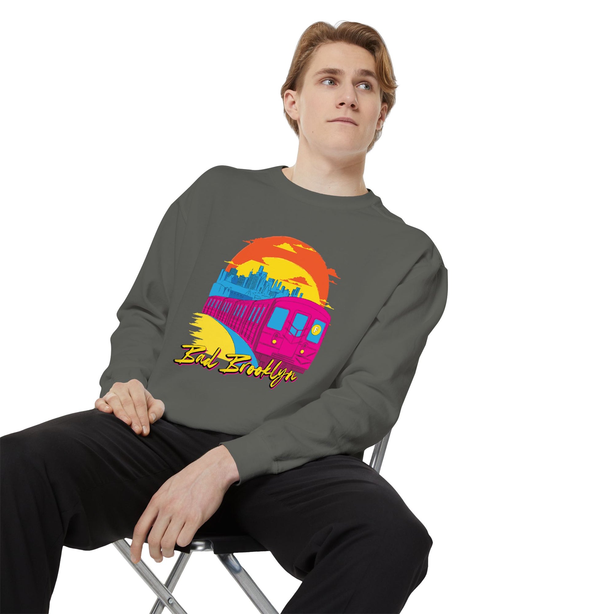BadBrooklyn Sunset Subway Premium Sweatshirt