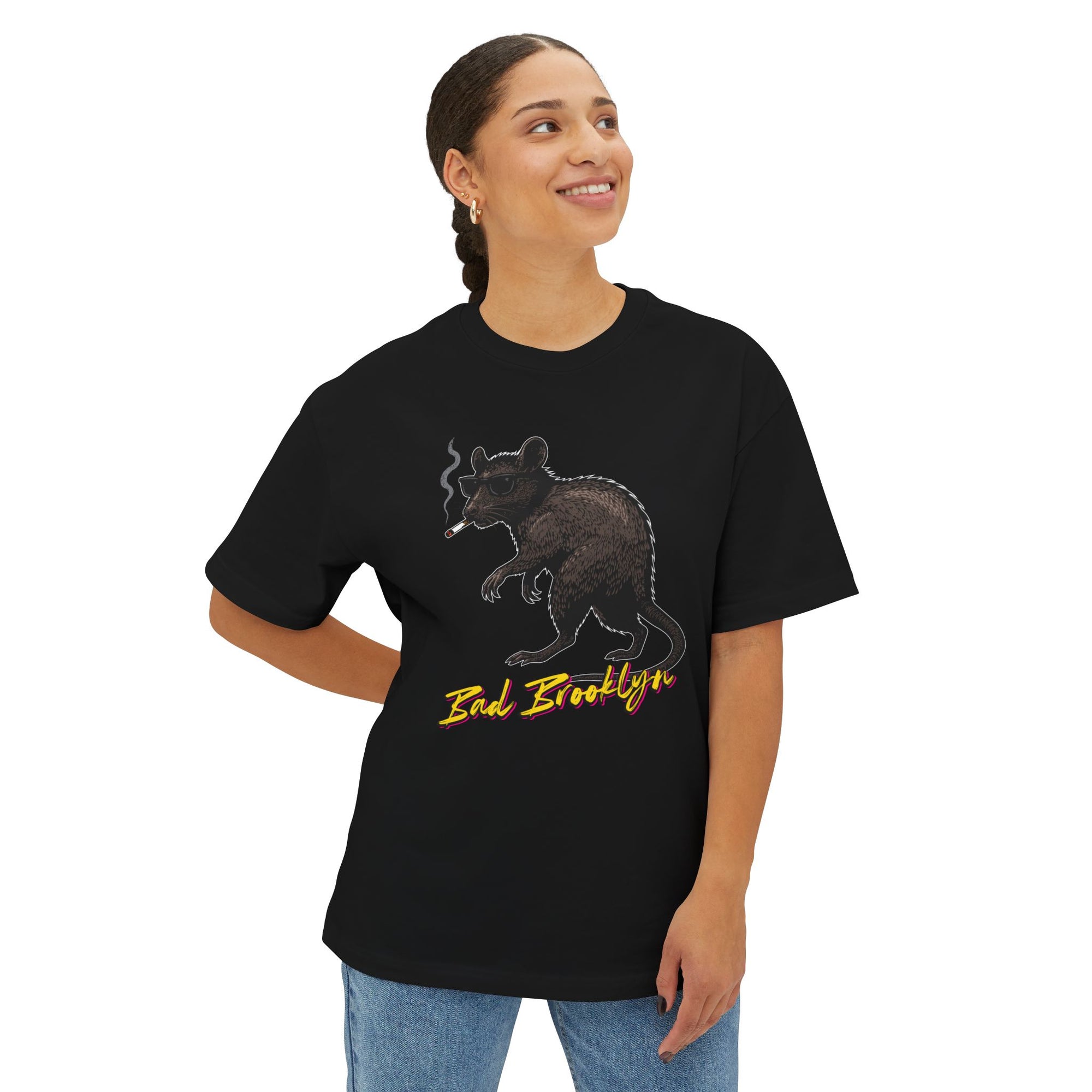 BadBrooklyn Street Rat Smoking Graphic Shirt
