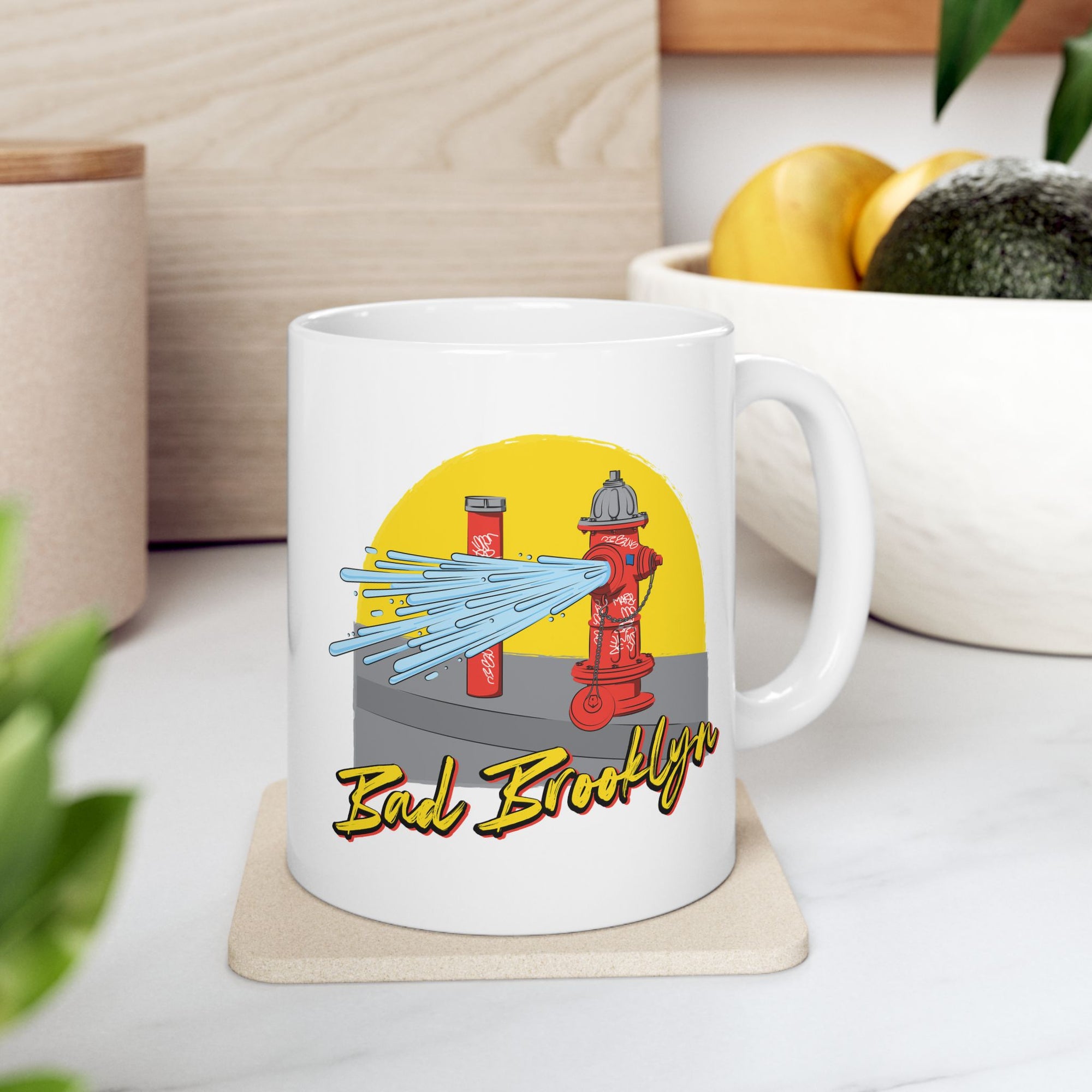 BadBrooklyn Street Fire Hydrant Ceramic Coffee Mug