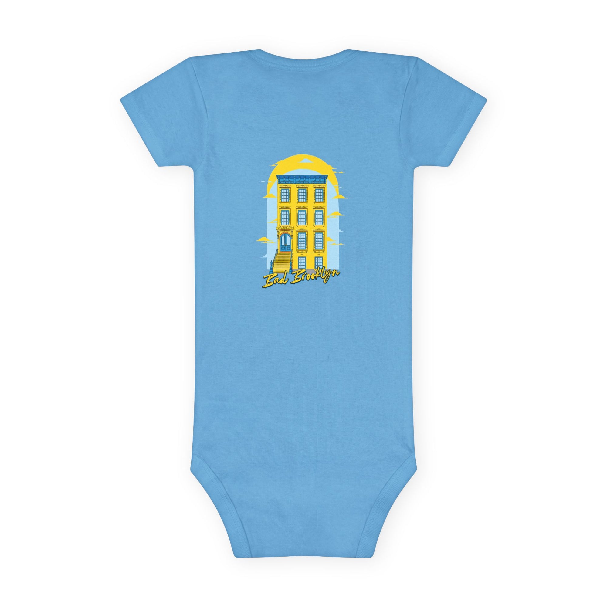 BadBrooklyn Classic Building Short Sleeve Baby Onesie