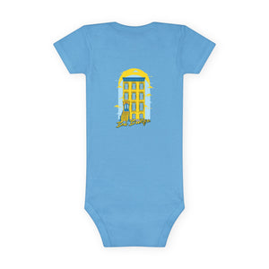 BadBrooklyn Classic Building Short Sleeve Baby Onesie