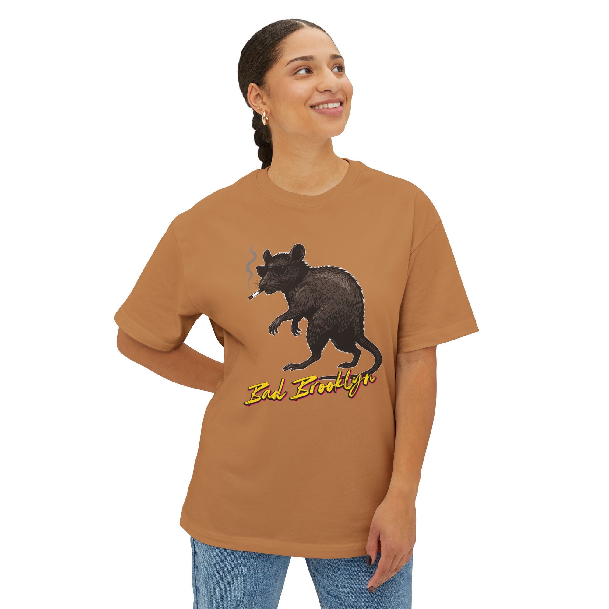 BadBrooklyn Street Rat Smoking Graphic Shirt