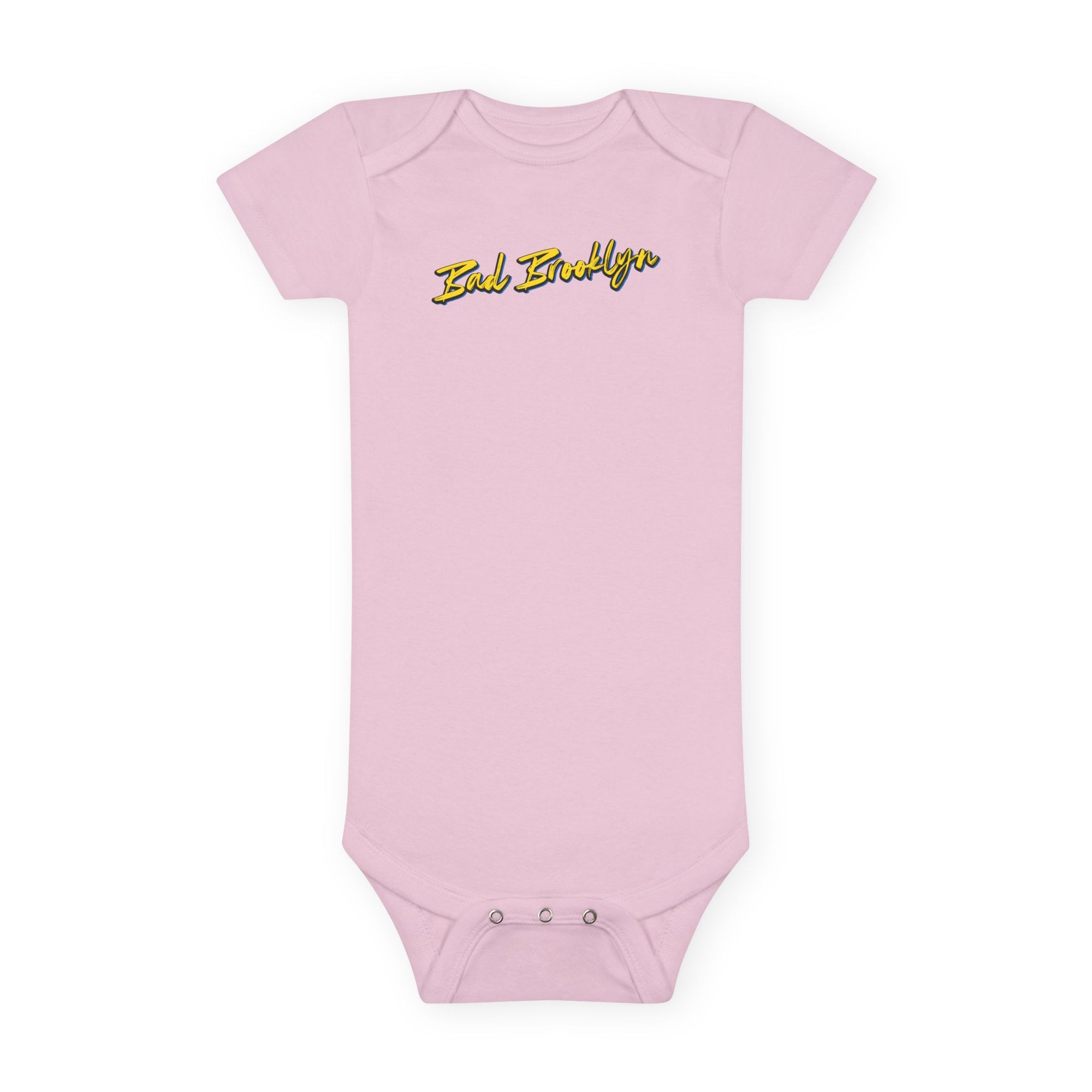 BadBrooklyn Classic Building Short Sleeve Baby Onesie
