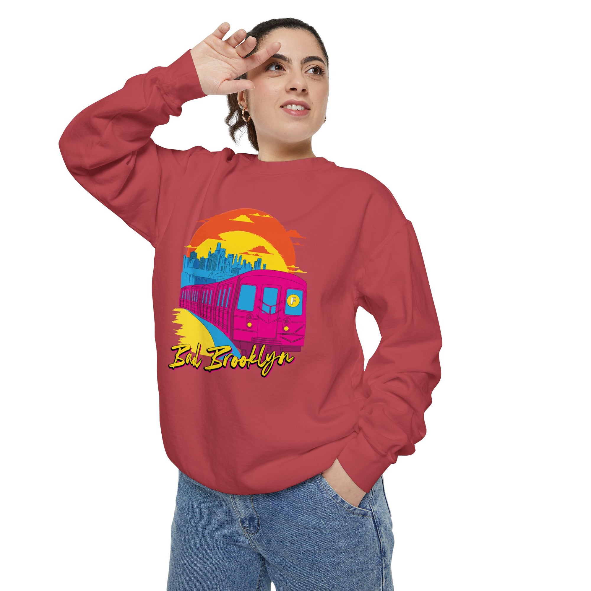 BadBrooklyn Sunset Subway Premium Sweatshirt