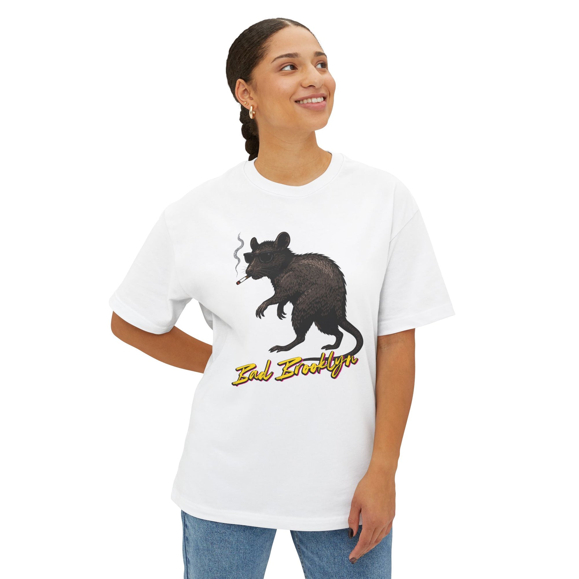 BadBrooklyn Street Rat Smoking Graphic Shirt