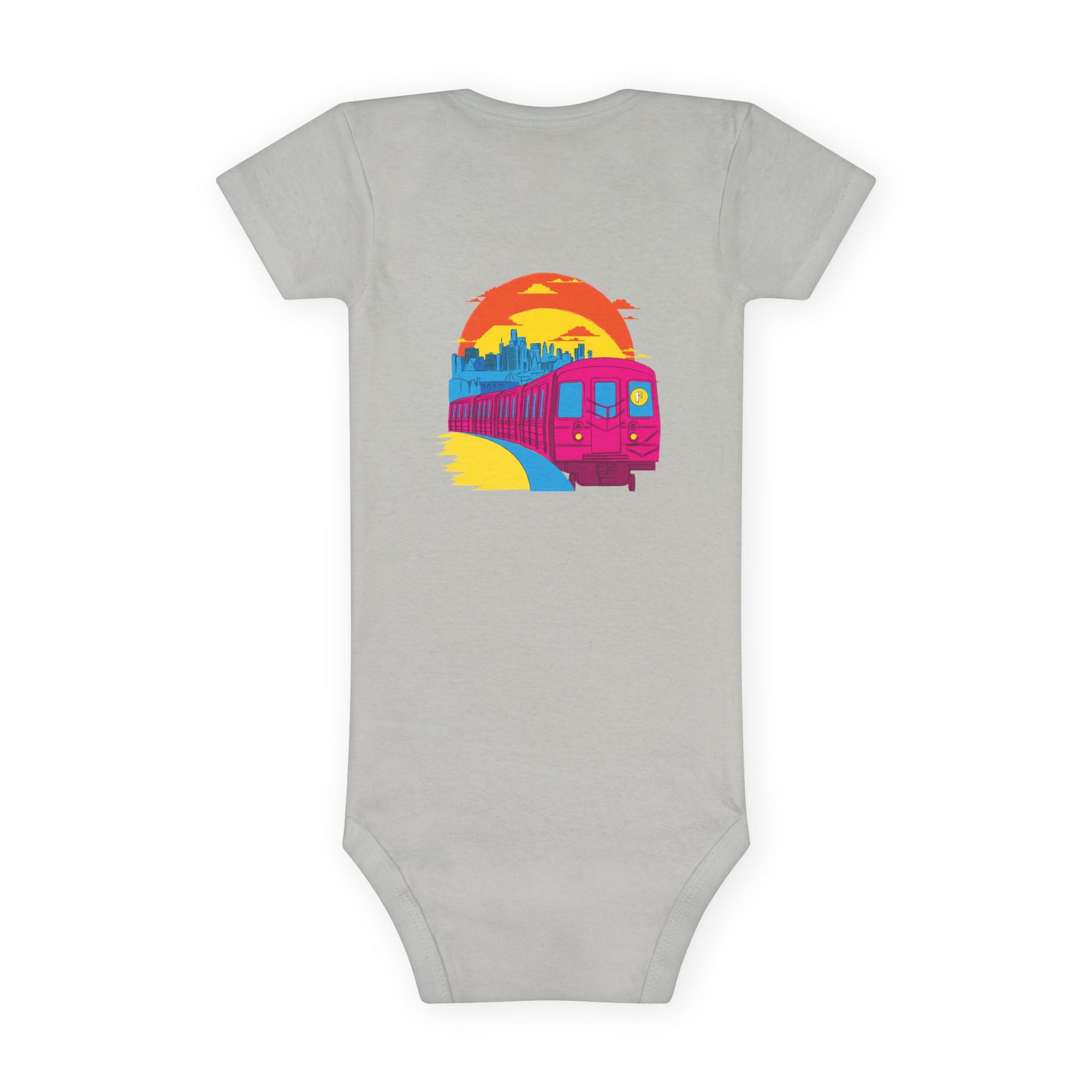 BadBrooklyn Sunset Subway Baby Short Sleeve Onesie