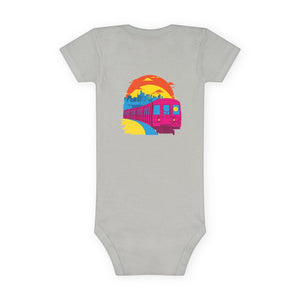 BadBrooklyn Sunset Subway Baby Short Sleeve Onesie