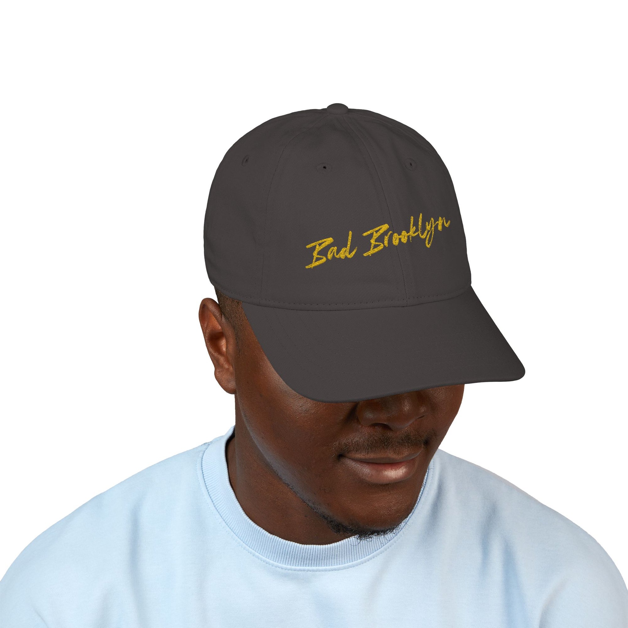 BadBrooklyn Gold Classic Embroidered Baseball Cap
