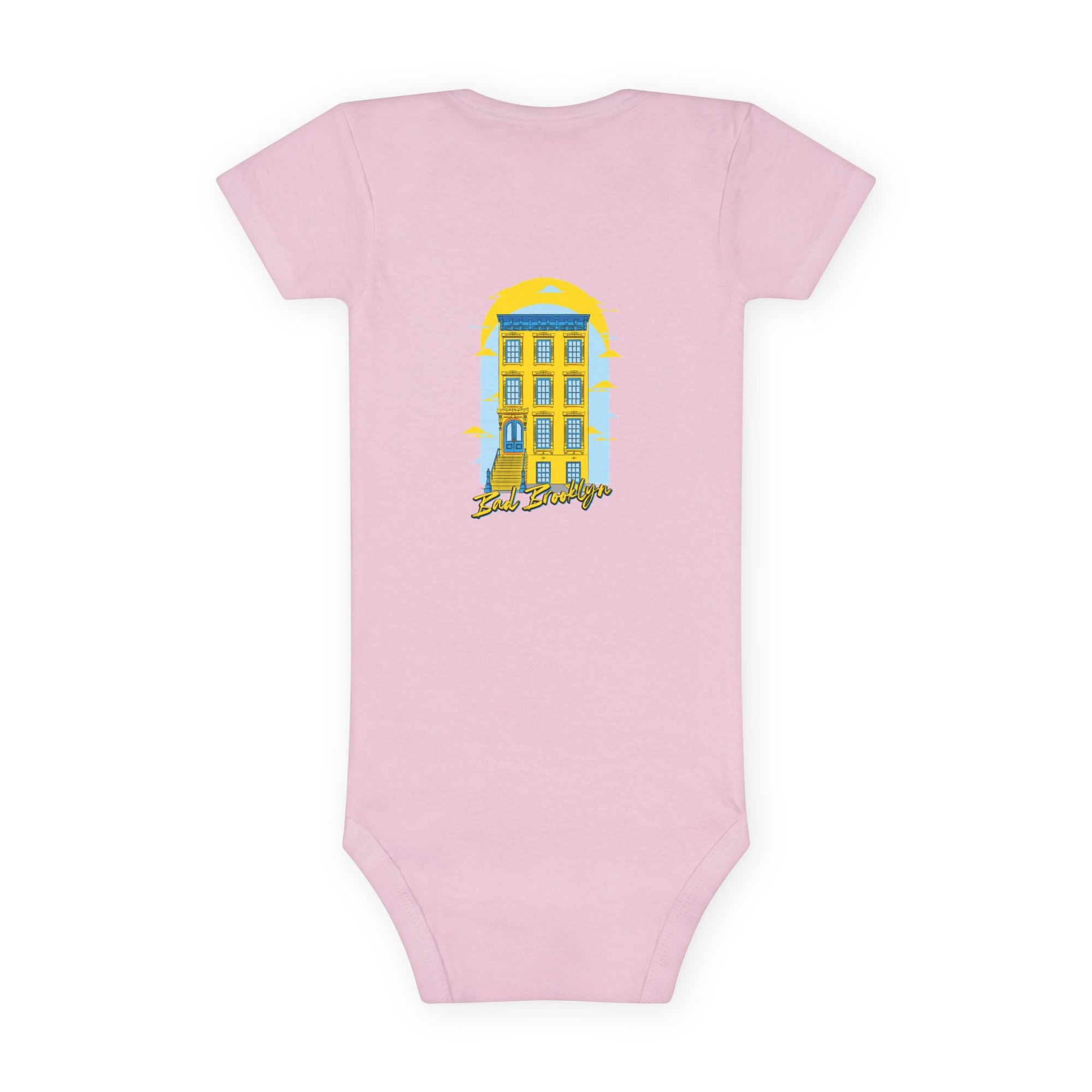 BadBrooklyn Classic Building Short Sleeve Baby Onesie