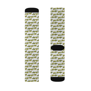 BadBrooklyn Gold Classic Sublimation White Socks