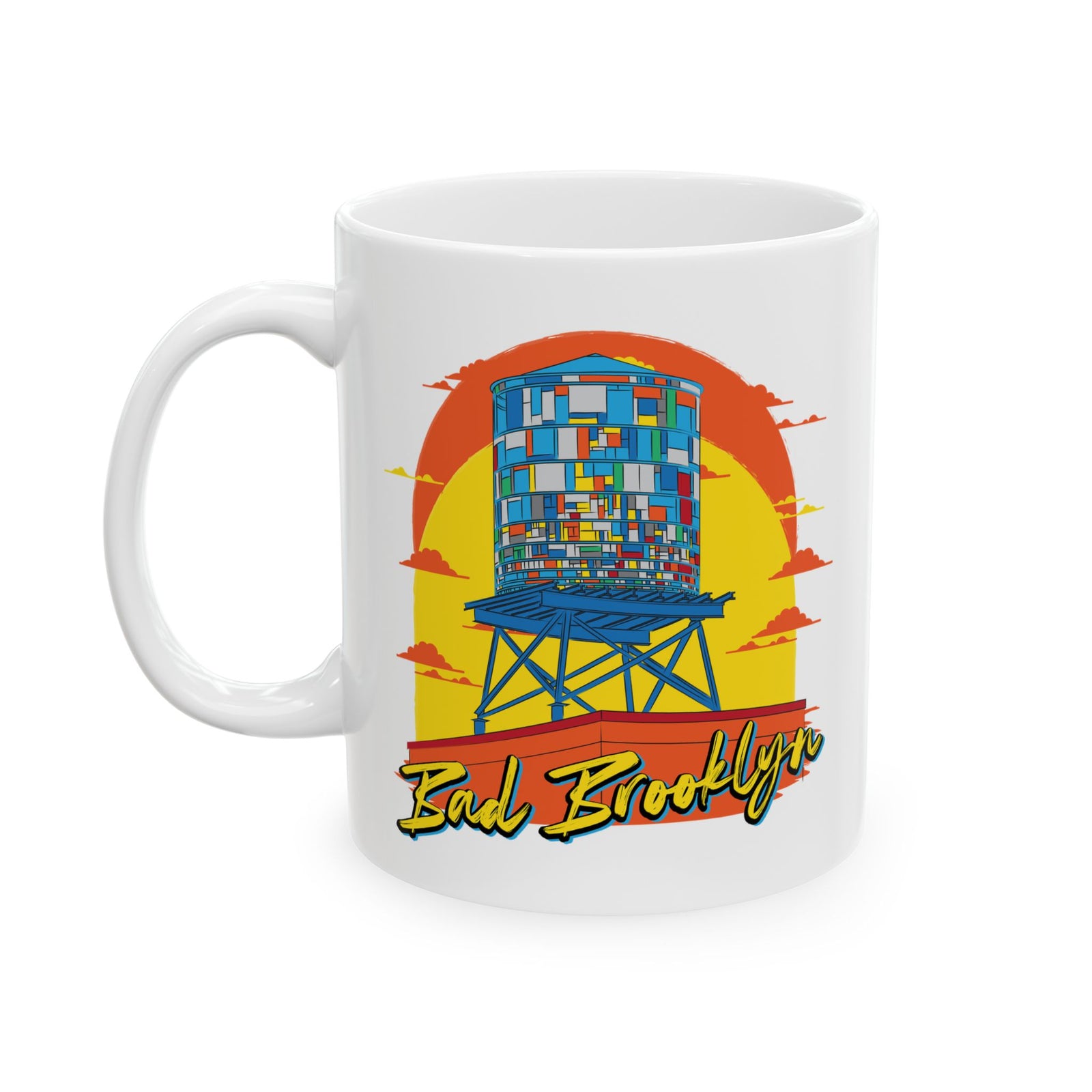 BadBrooklyn Water Tower Sunset Ceramic Coffee Mug