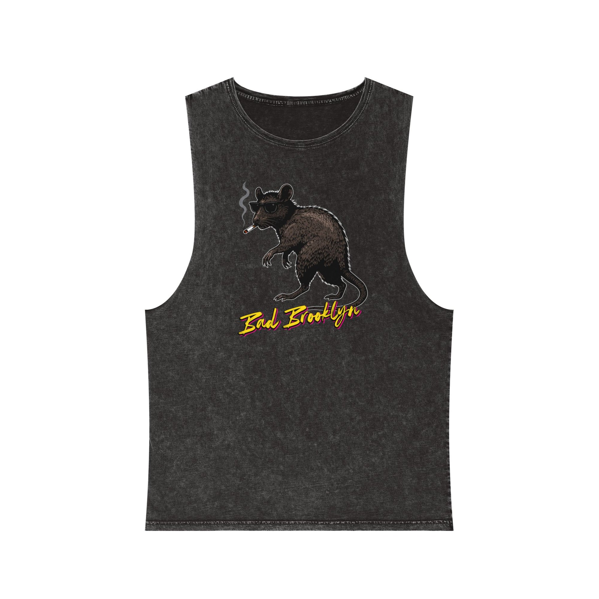 BadBrooklyn Street Rat Smoking Stonewash Tank