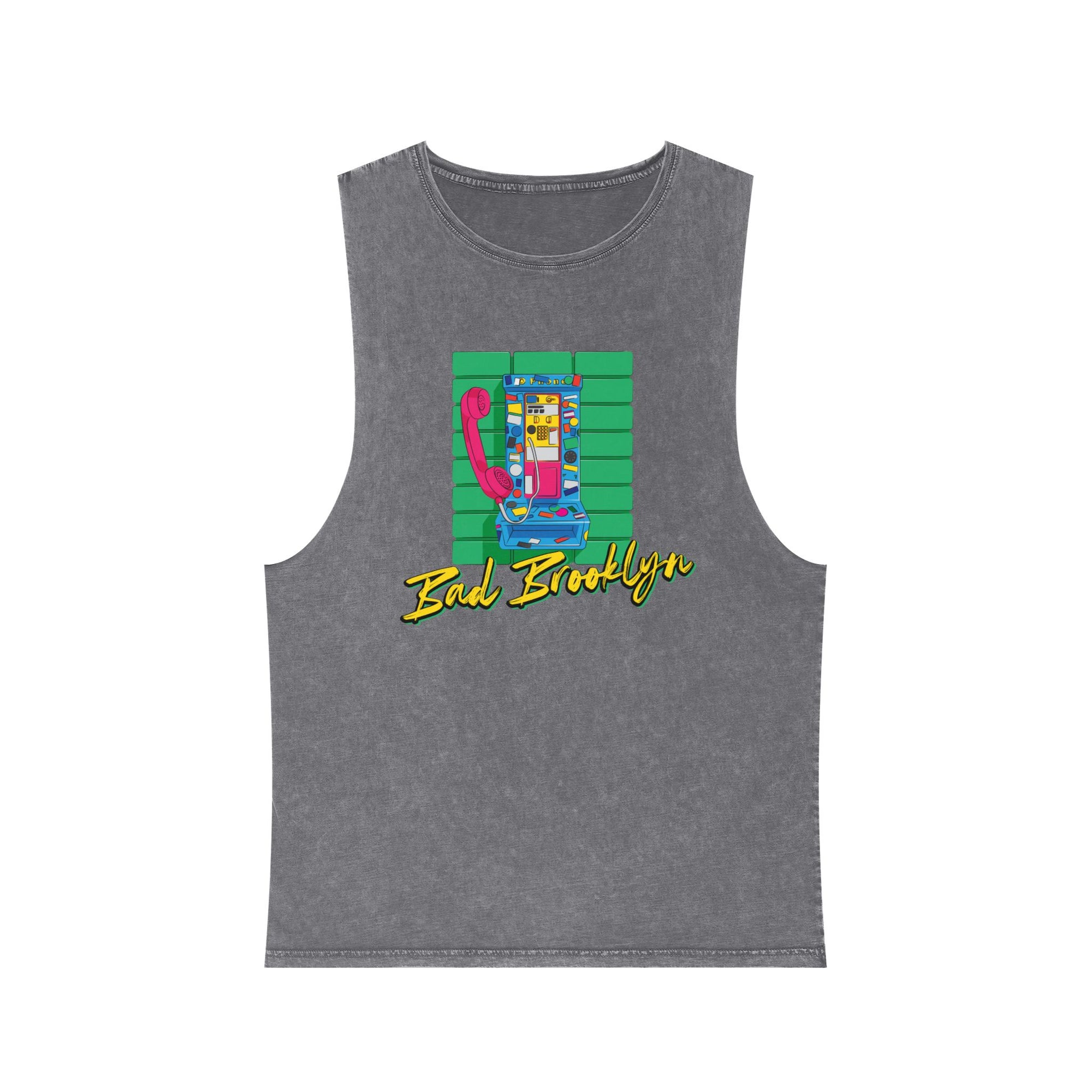 BadBrooklyn Retro Payphone Stonewash Tank