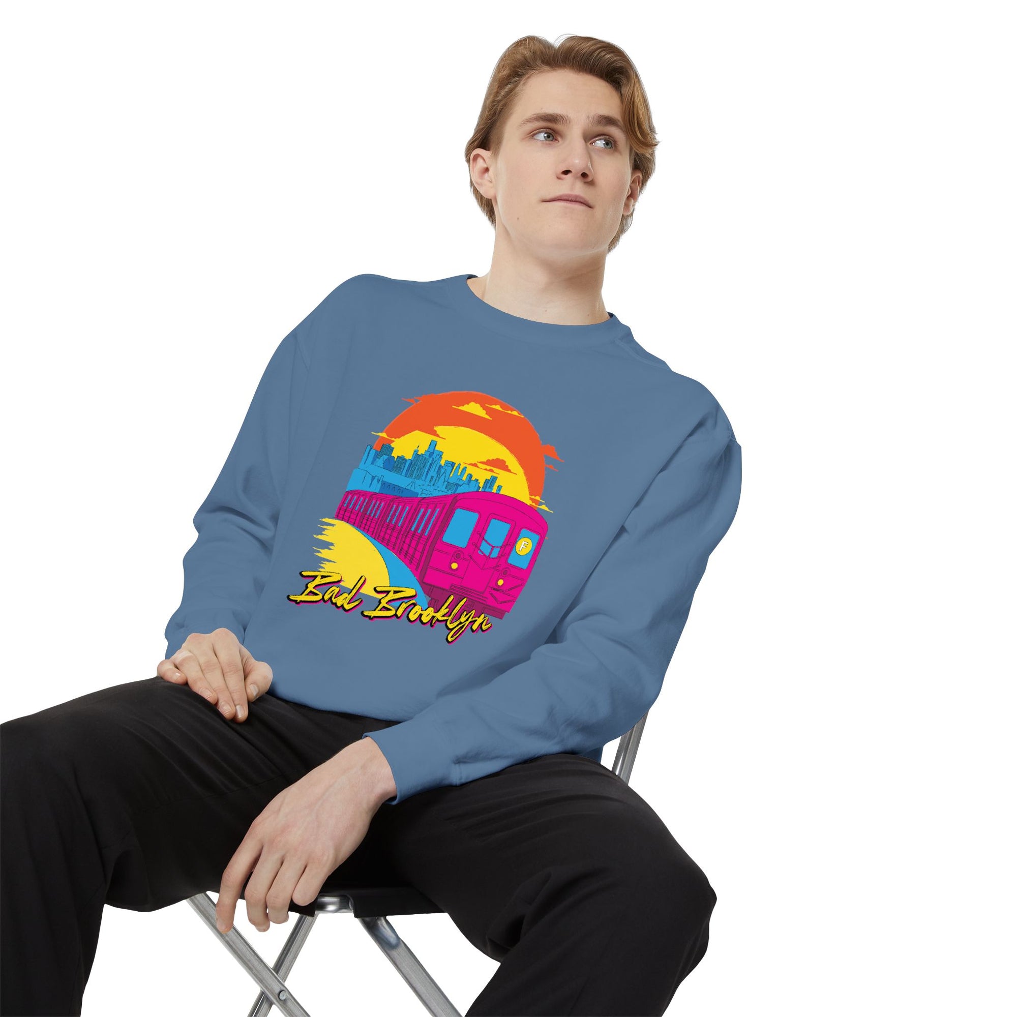 BadBrooklyn Sunset Subway Premium Sweatshirt
