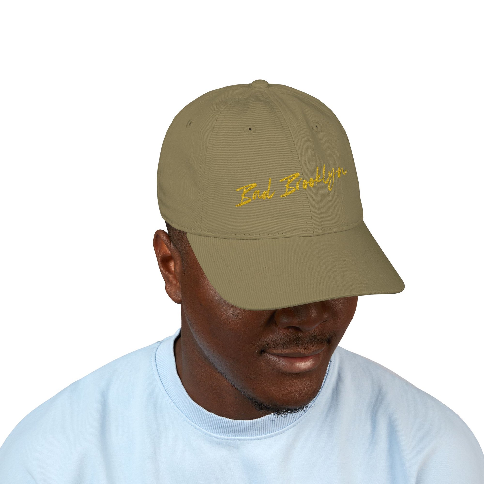 BadBrooklyn Gold Classic Embroidered Baseball Cap