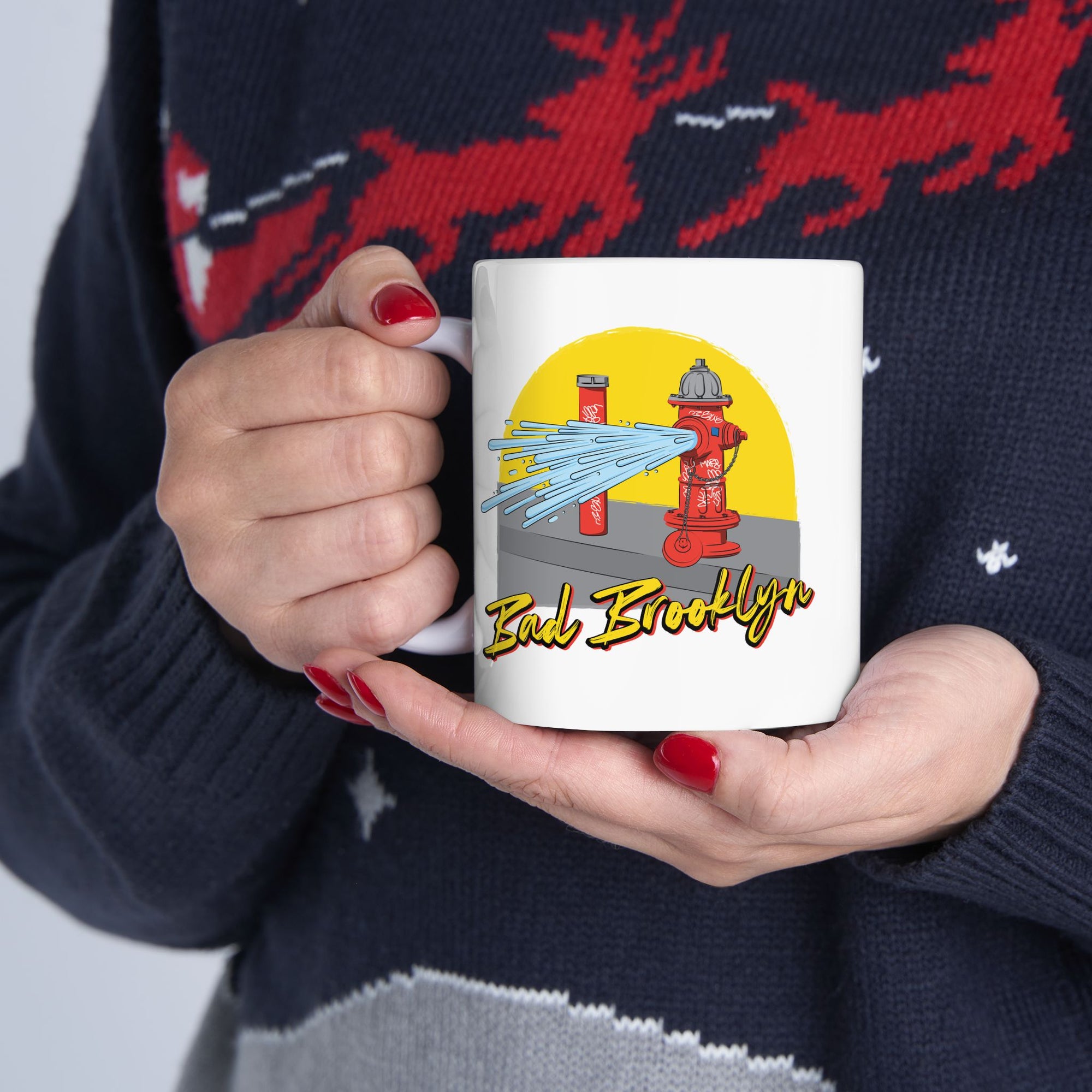 BadBrooklyn Street Fire Hydrant Ceramic Coffee Mug