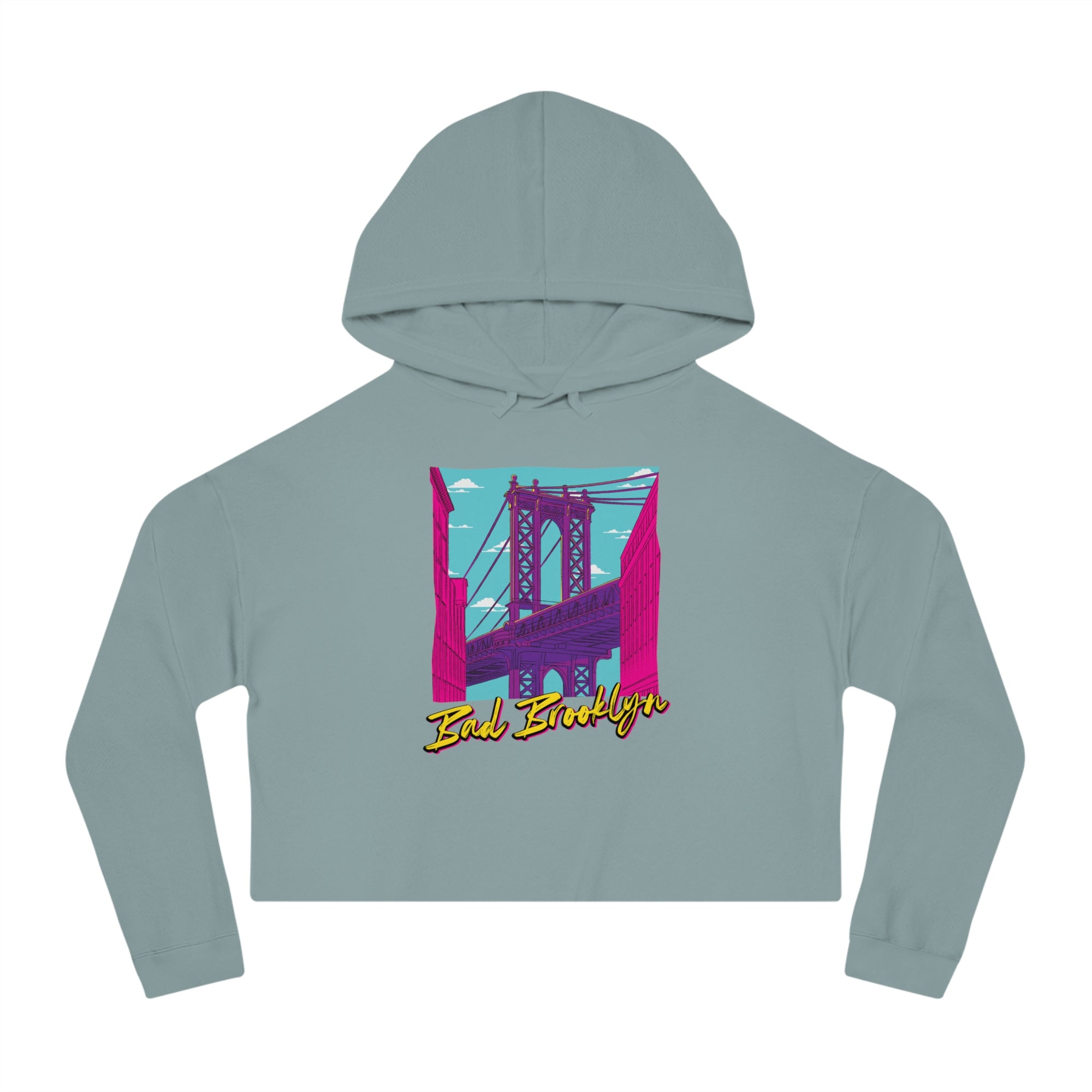 BadBrooklyn Bridge Vibes Cropped Women's Hoodie