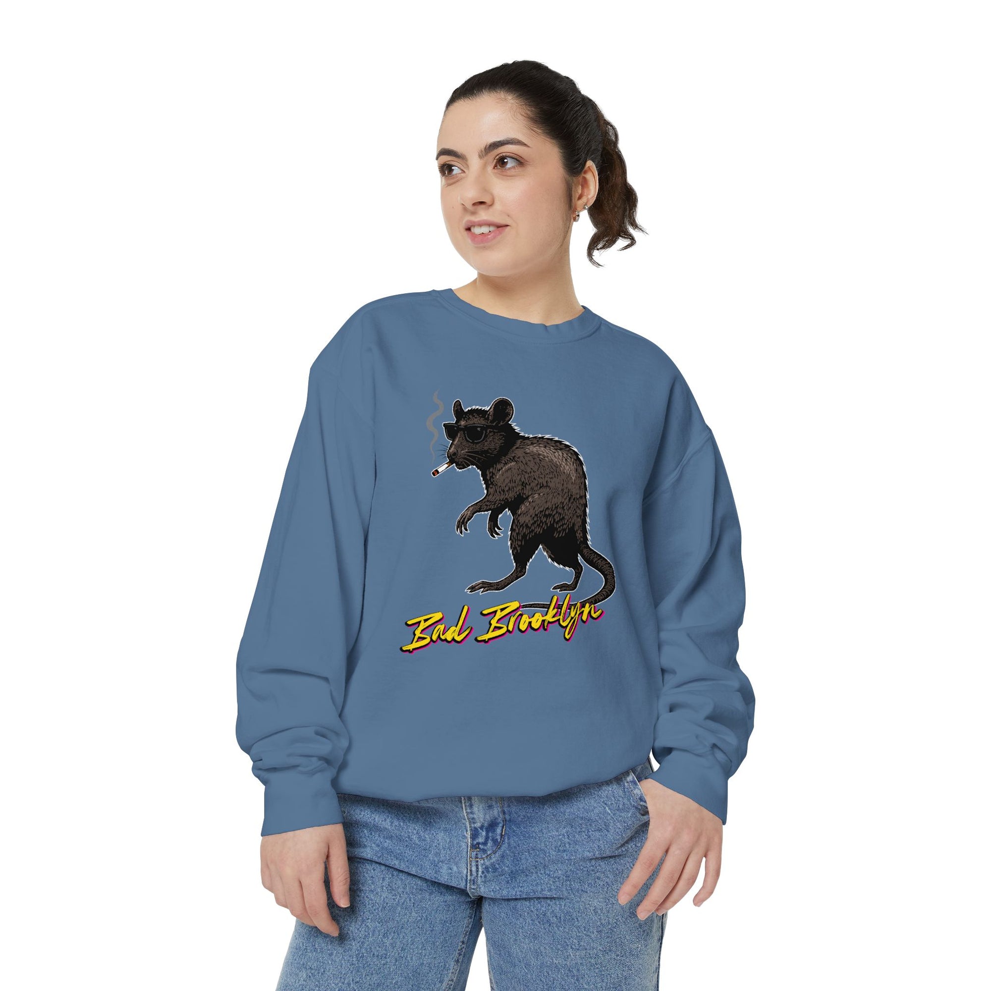 BadBrooklyn Street Rat Smoking Premium Sweatshirt