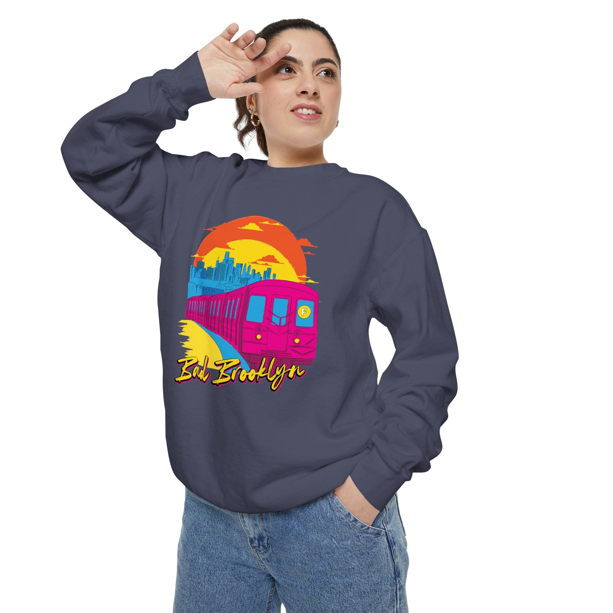 BadBrooklyn Sunset Subway Premium Sweatshirt