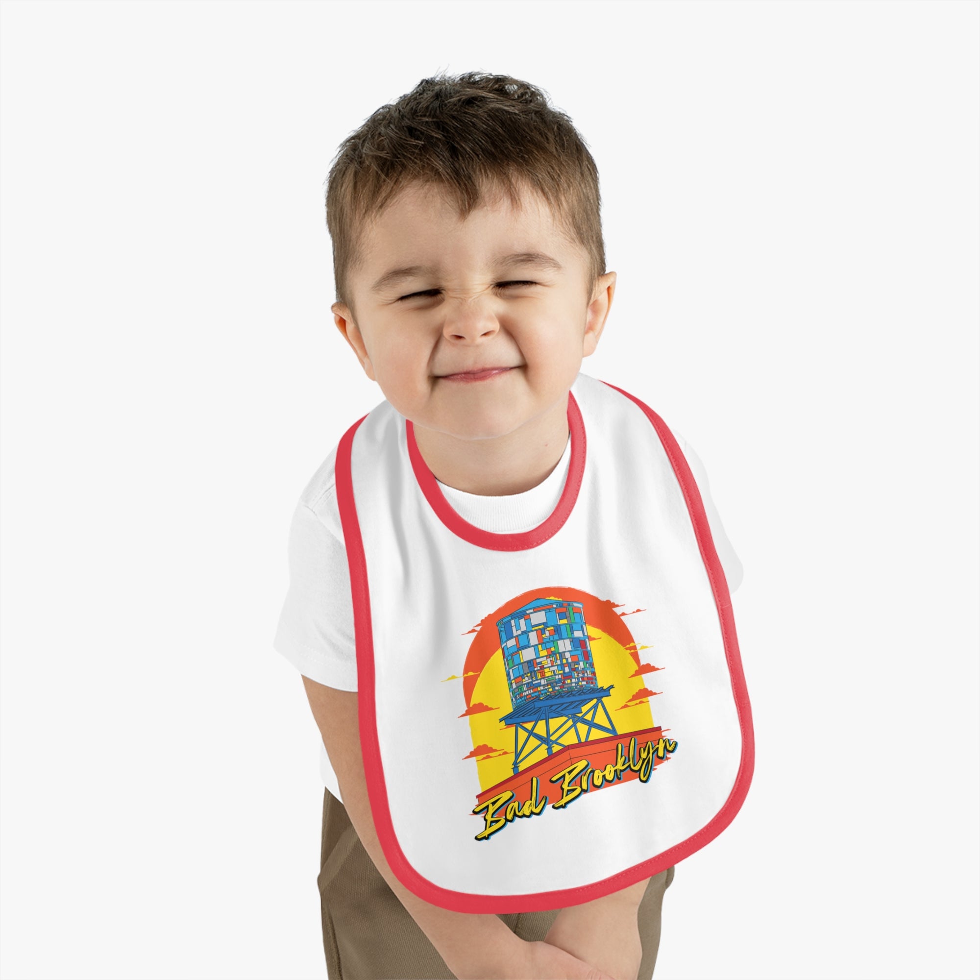 BadBrooklyn Water Tower Sunset Baby Bib