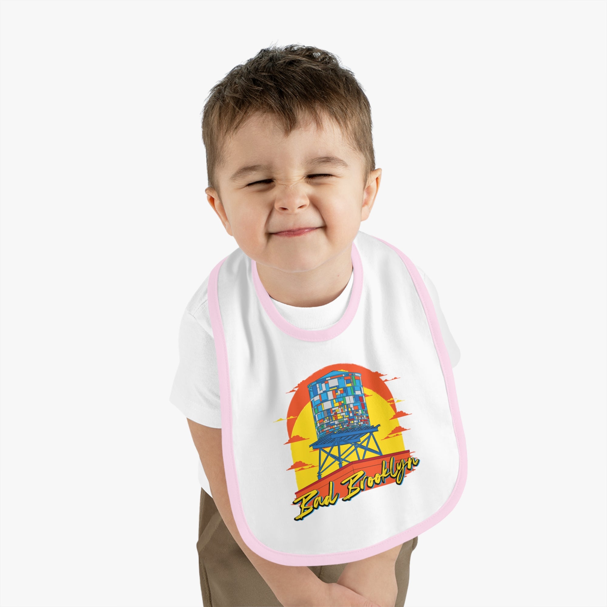 BadBrooklyn Water Tower Sunset Baby Bib