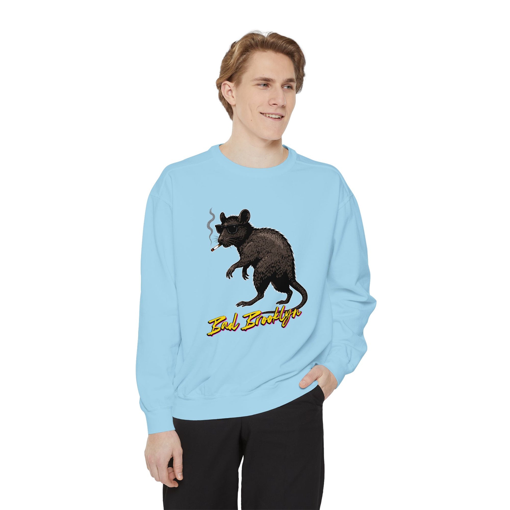 BadBrooklyn Street Rat Smoking Premium Sweatshirt