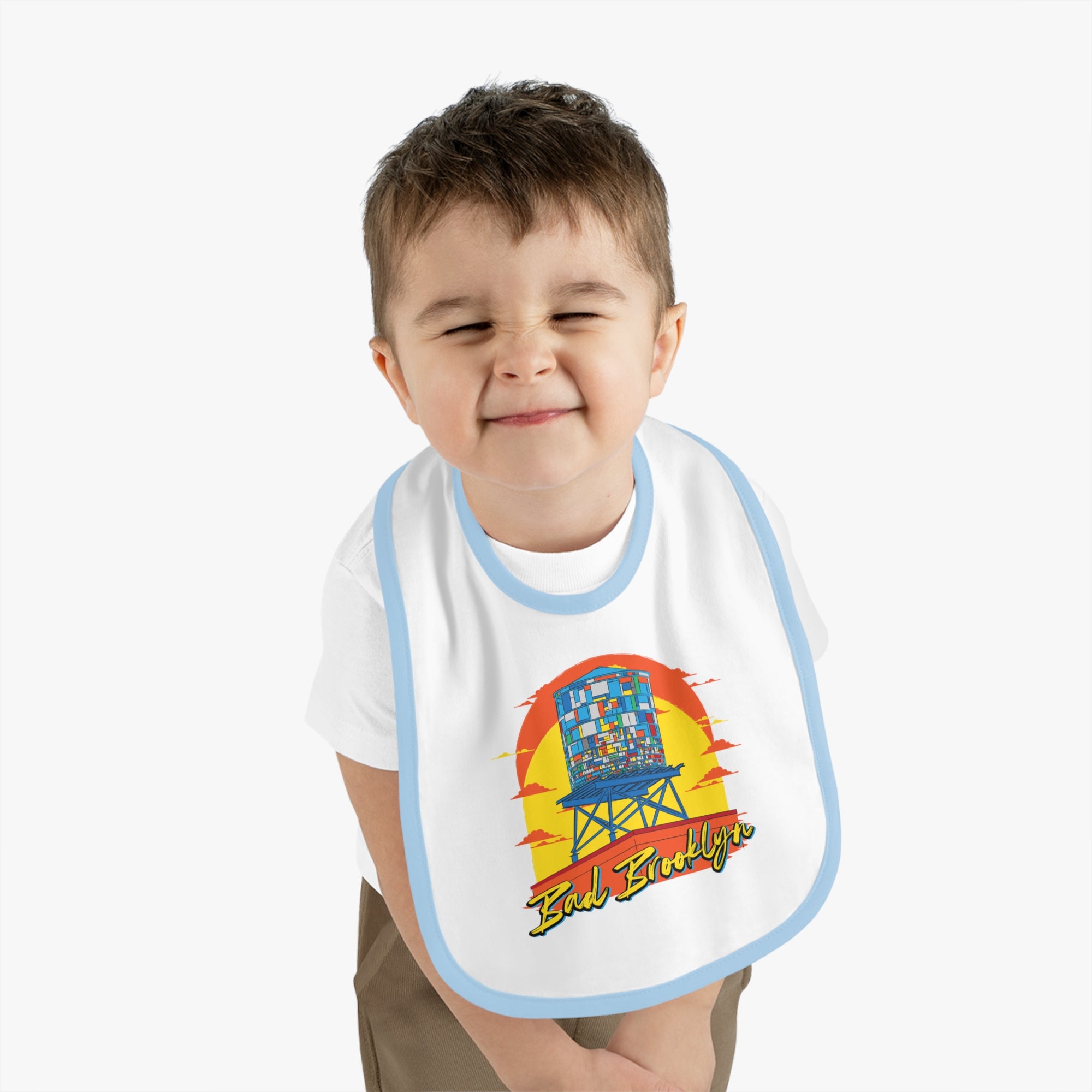 BadBrooklyn Water Tower Sunset Baby Bib