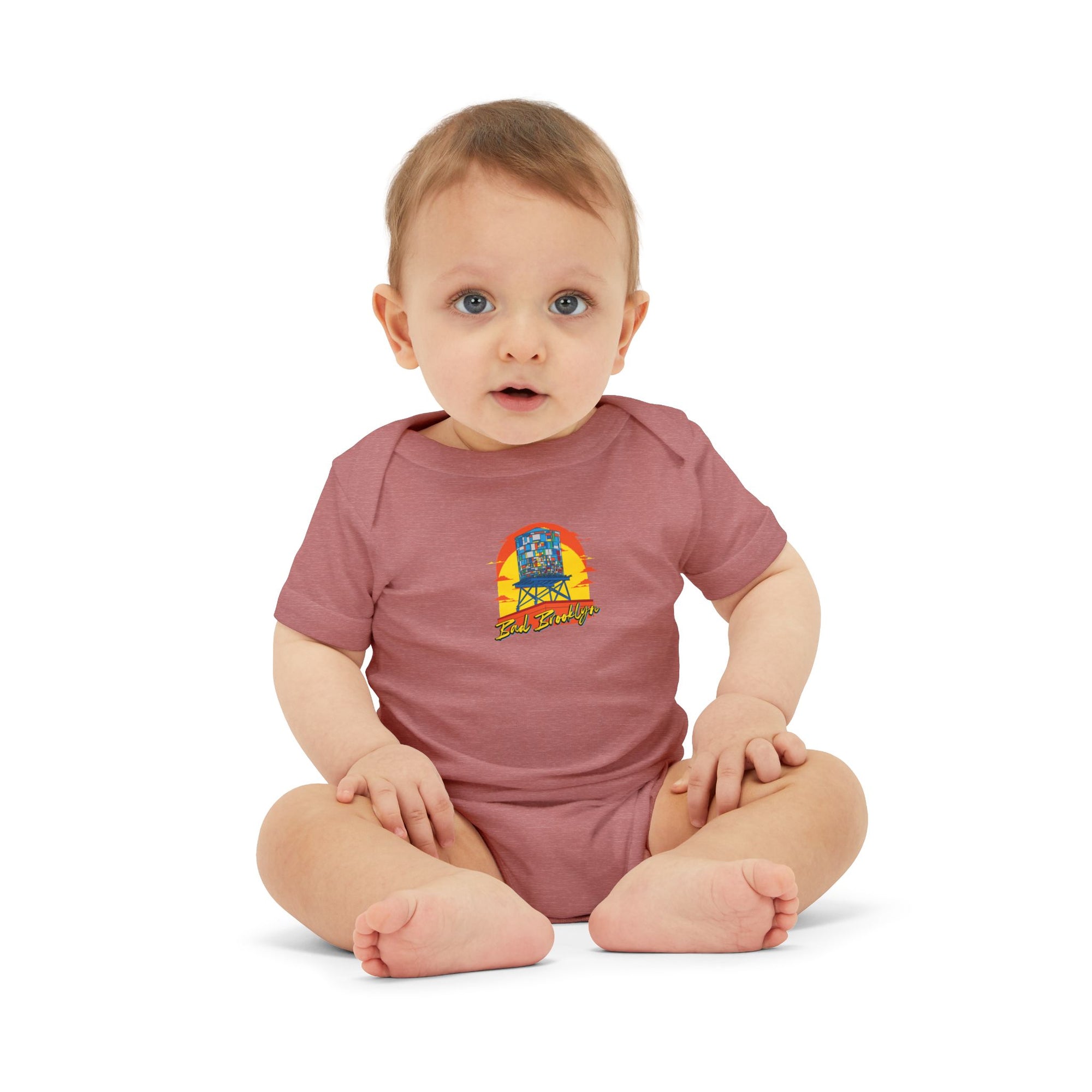 BadBrooklyn Water Tower Sunset  Baby Infant Jersey Bodysuit