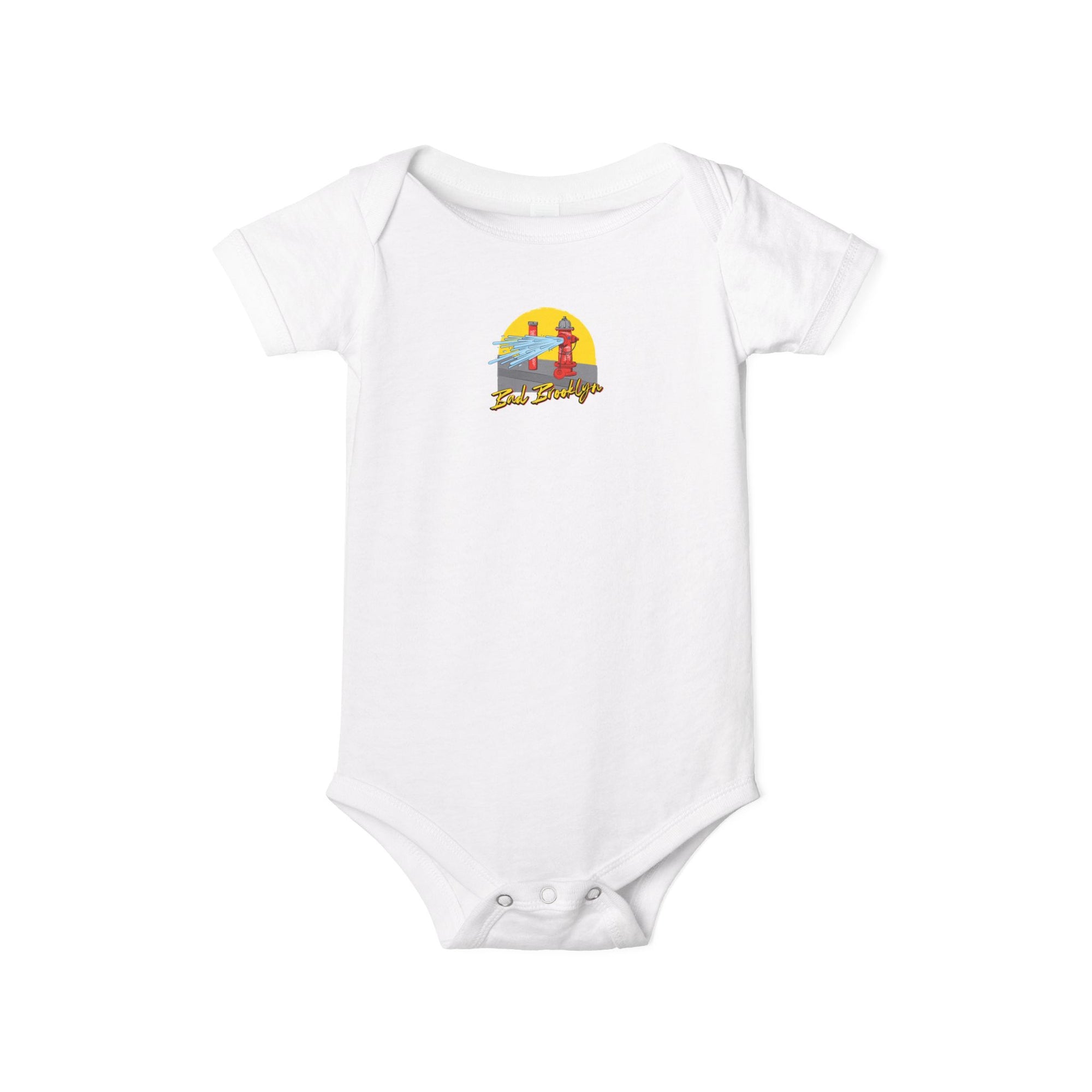 BadBrooklyn Street Fire Hydrant Baby Infant Jersey Bodysuit