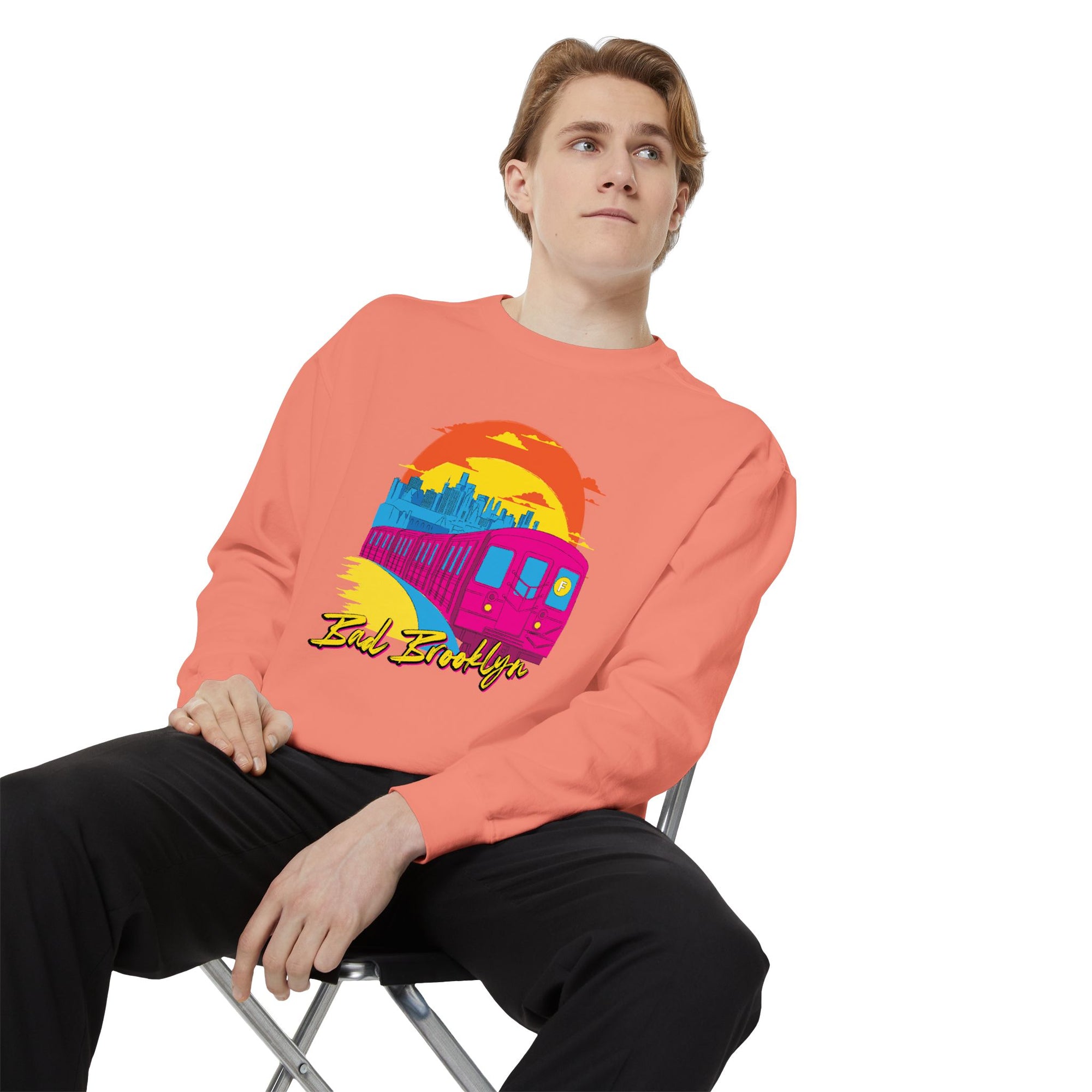 BadBrooklyn Sunset Subway Premium Sweatshirt